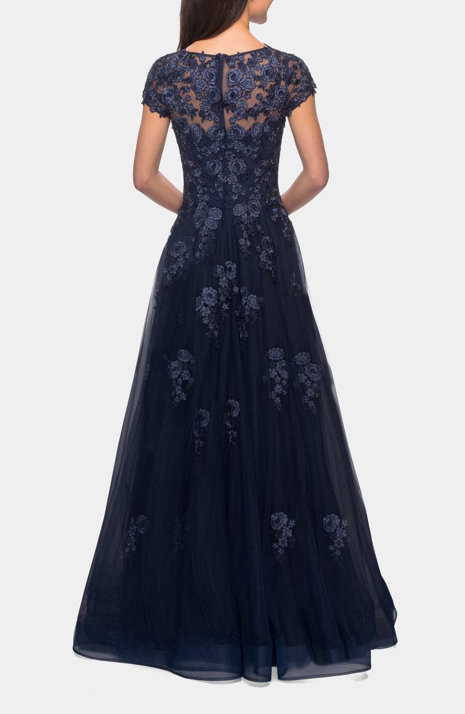 La Femme Women's Intricate Lace Long Tulle Gown In Silver | 10 | Lord & M1EGKAMH_E5WZ6