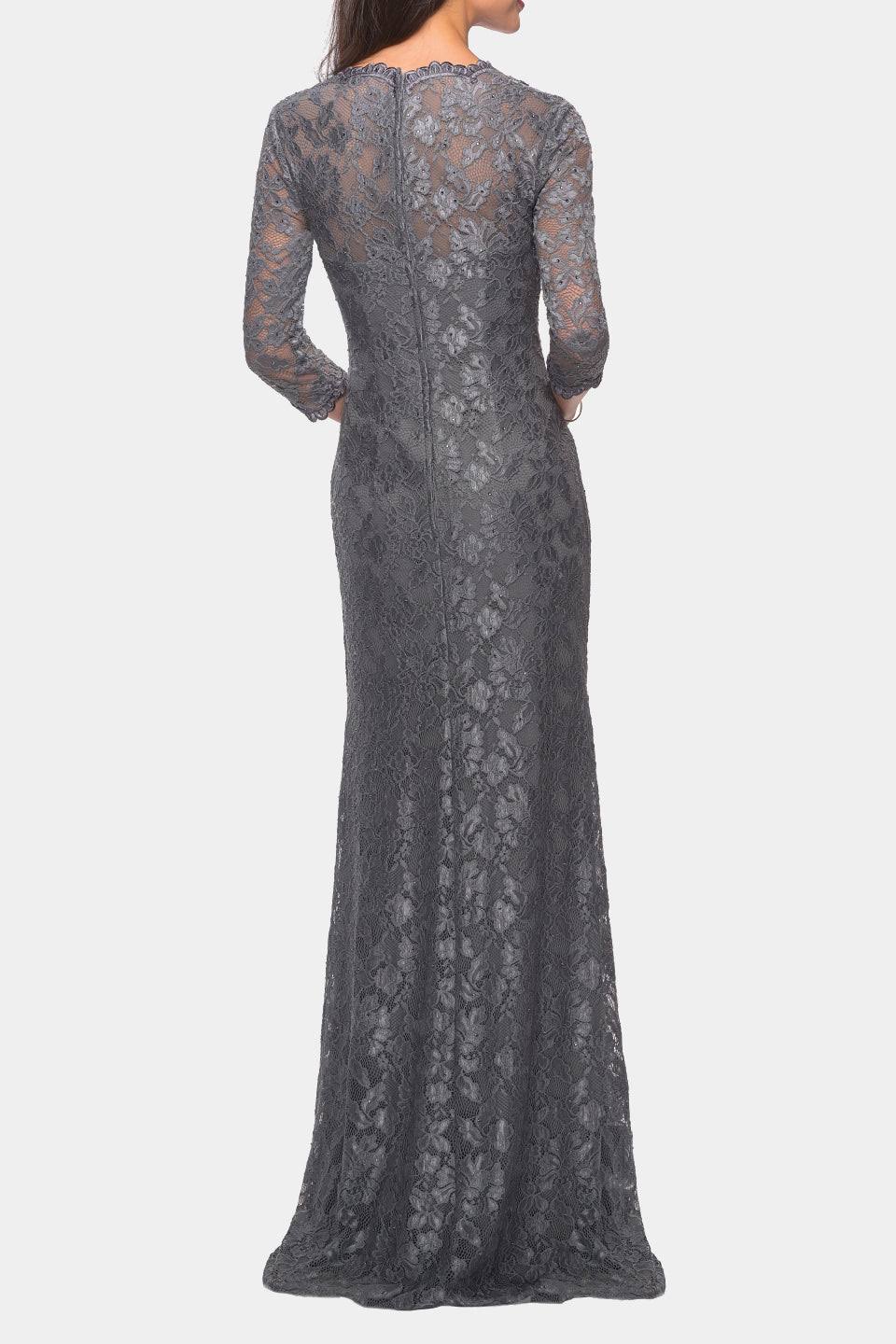 La Femme Women's Intricate Lace Long Tulle Gown In Silver | 10 | Lord & M1EGKAMH_E5WZ6