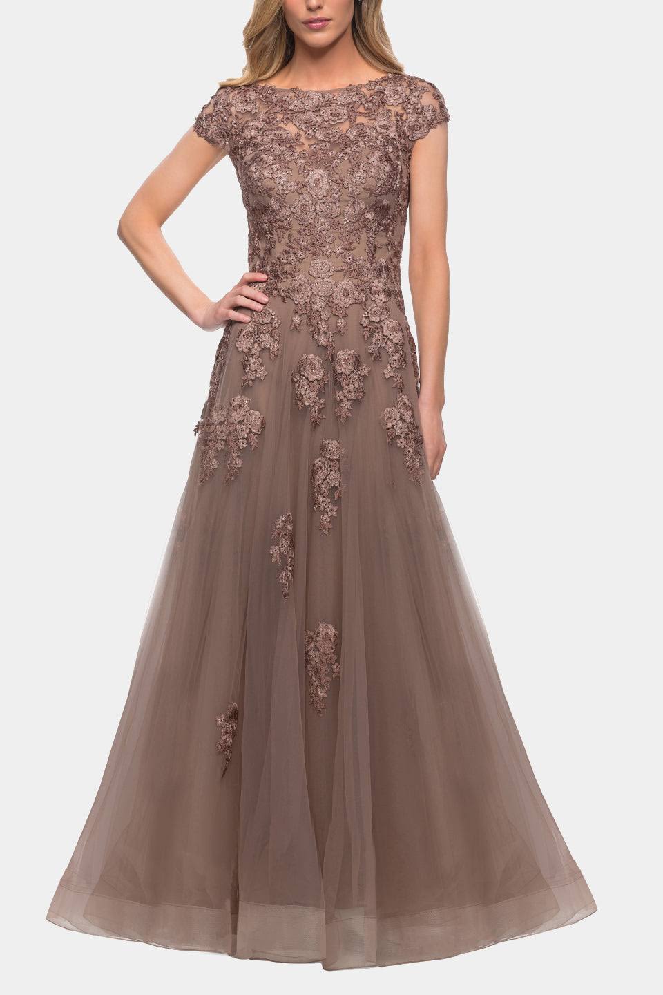 La Femme Women's Intricate Lace Long Tulle Gown In Silver | 10 | Lord & M1EGKAMH_E5WZ6