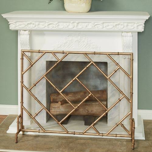 Dr. Livingston Bamboo Design Single Panel Fireplace Screen, AIRAKJ0I_BTGO3