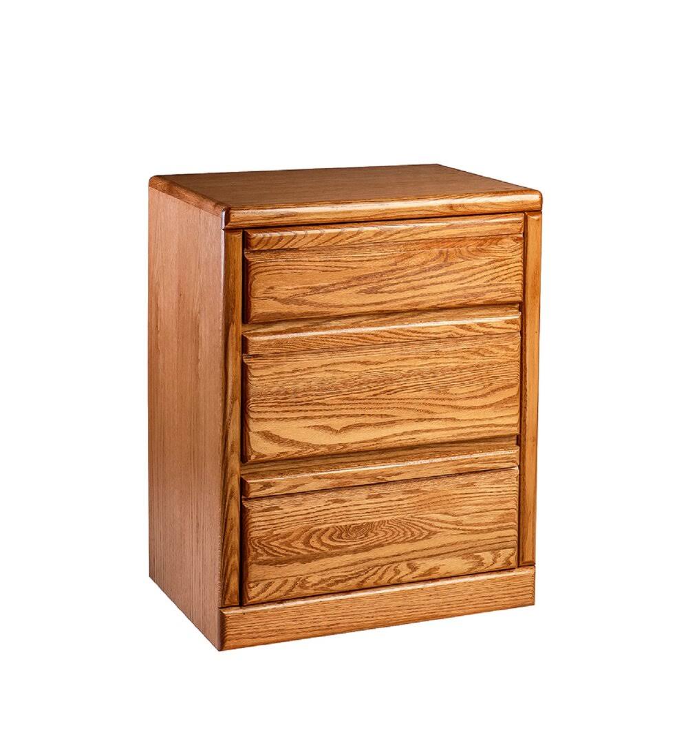 Ogden 3 - Drawer Solid Wood Nightstand Loon Peak Color: Red 9SVICZJN_MHDVV