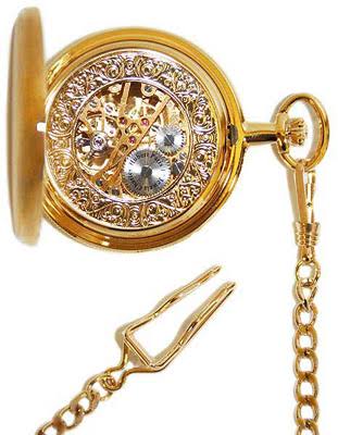 Charles Hubert 14k Gold Finish White Skeleton Dial Pocket 06FYQHW0_NNKNL