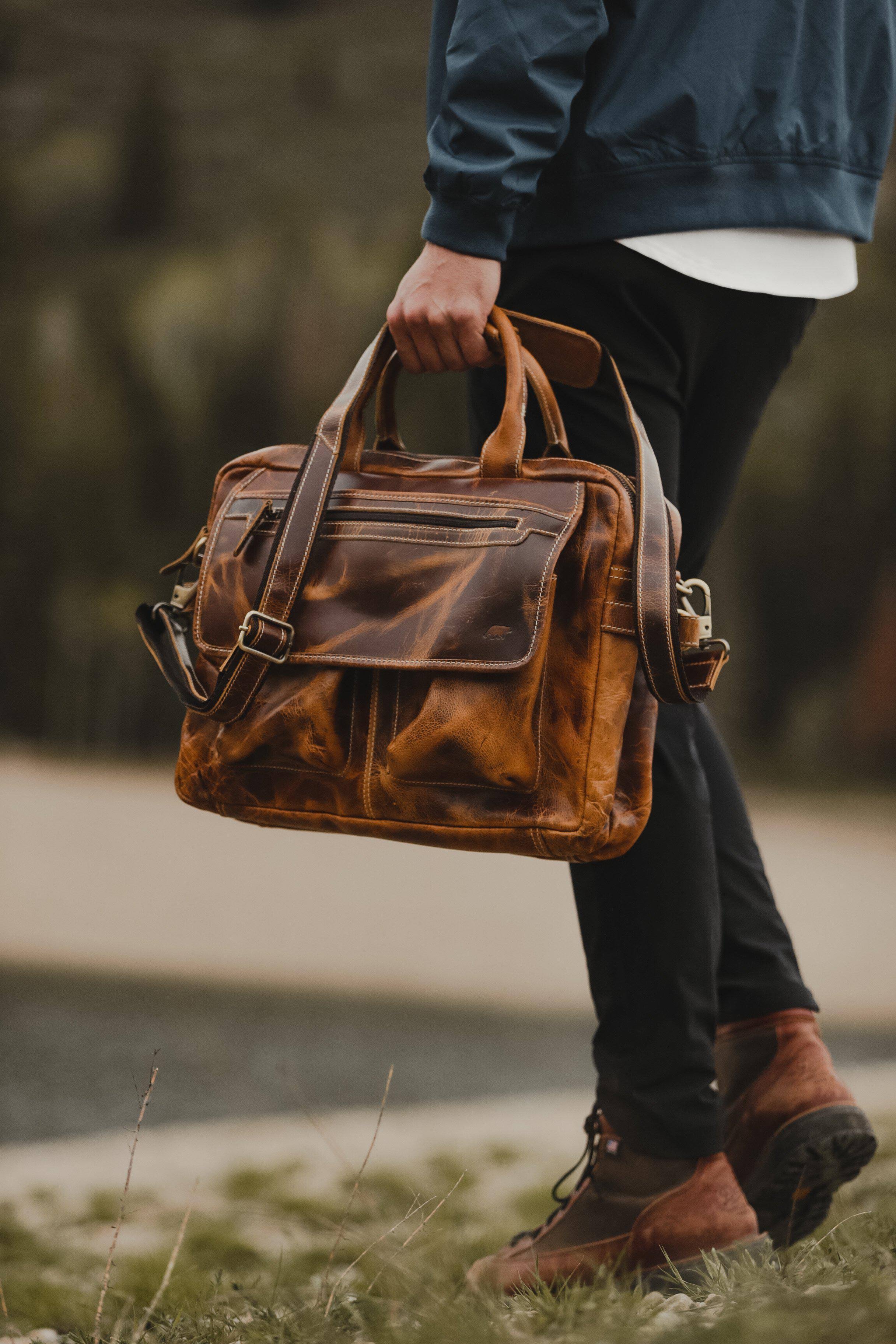 Kodiak Leather Co. Buffalo Pilot Bag Antique DDQRDT2D_EEKAU