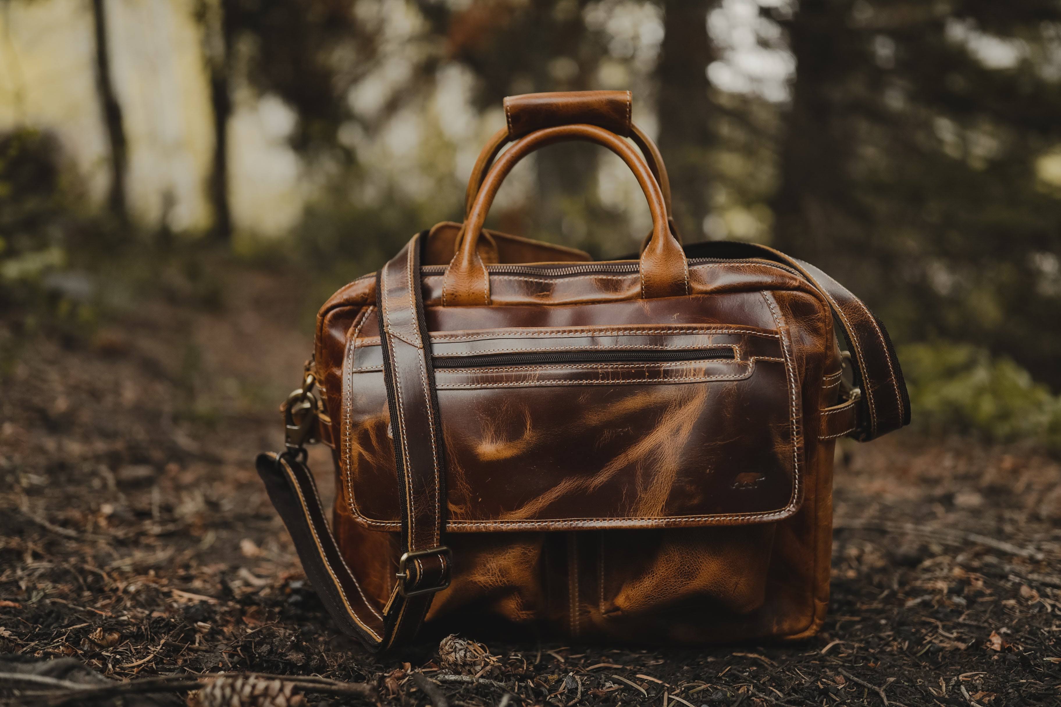 Kodiak Leather Co. Buffalo Pilot Bag Antique DDQRDT2D_EEKAU