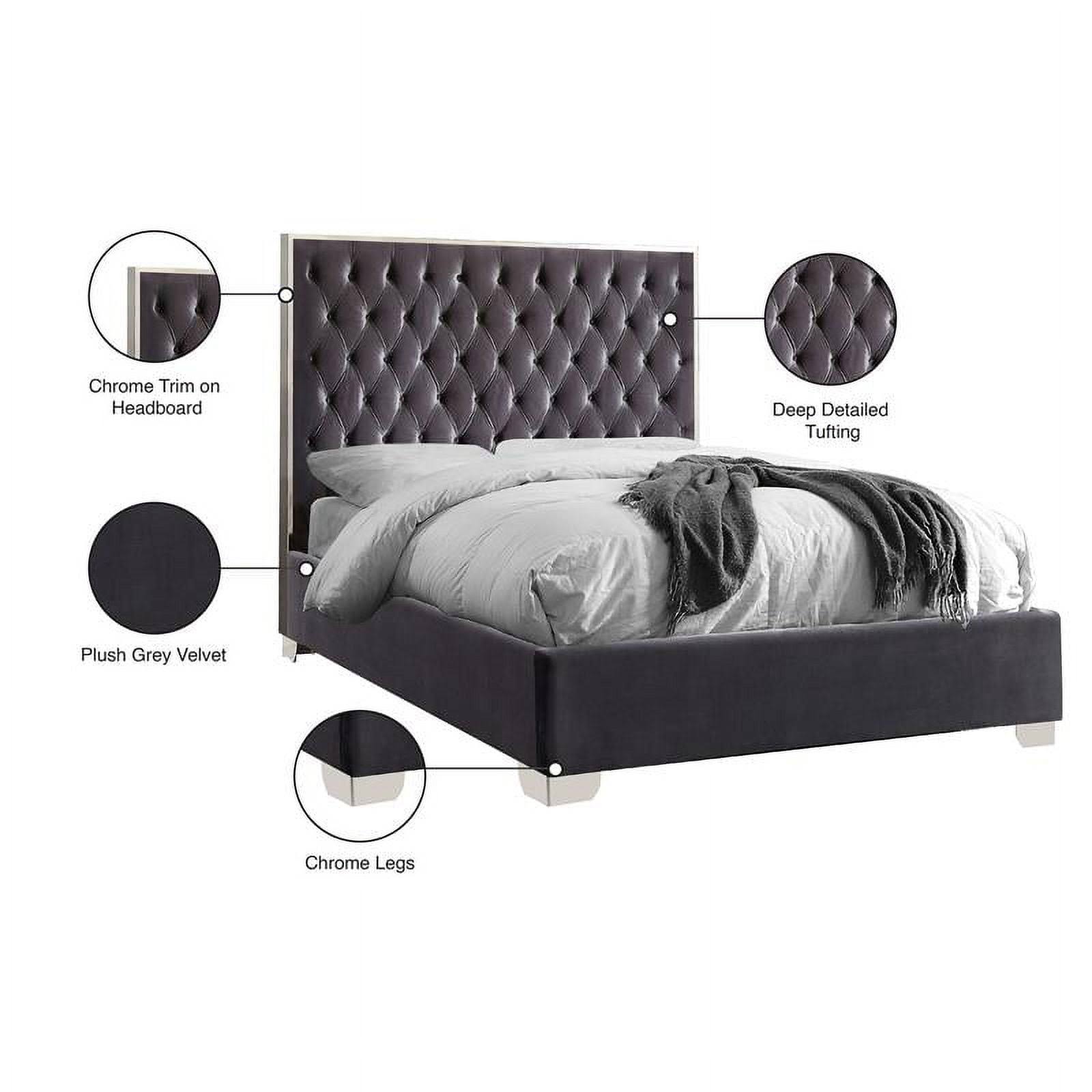 Meridian Furniture Lexi Grey Velvet Queen DZJE6PDQ_0ZZWP