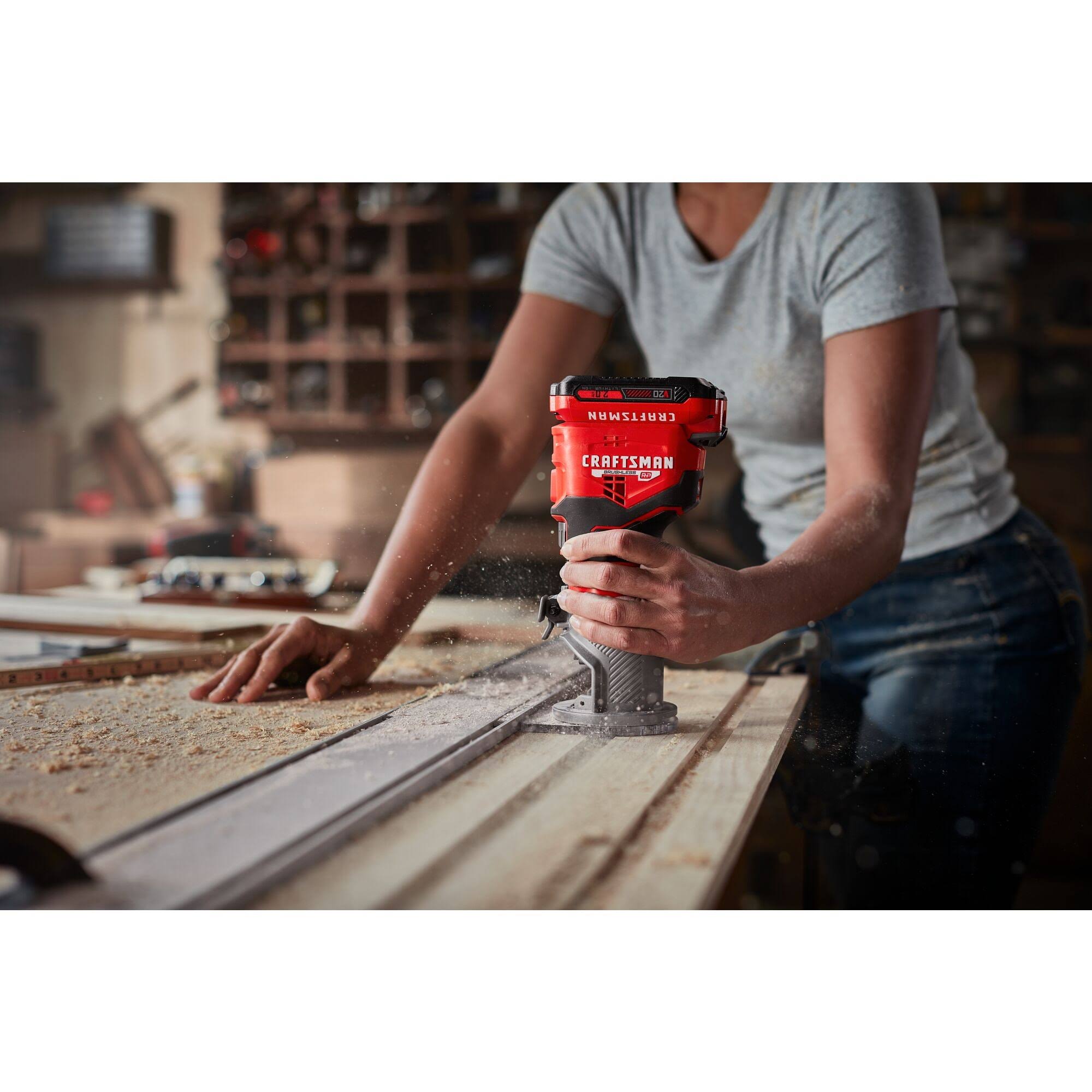 Craftsman 1/4-In Variable Speed Brushless Fixed Cordless Router (Tool Only) OXBPJLTB_HSN0A