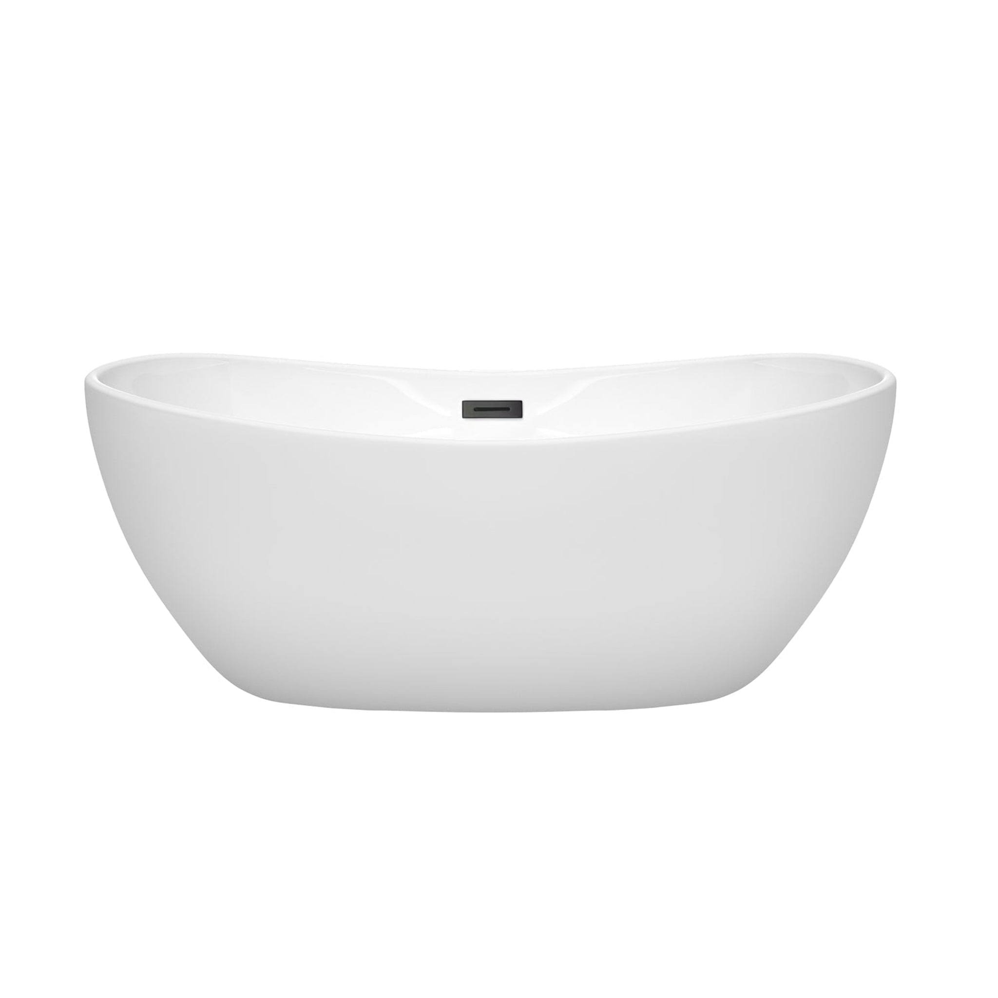 Wyndham Collection Rebecca 60 Freestanding Bathtub In White With Matte Black Drain And Overflow AP8ESCYM_DVW6E