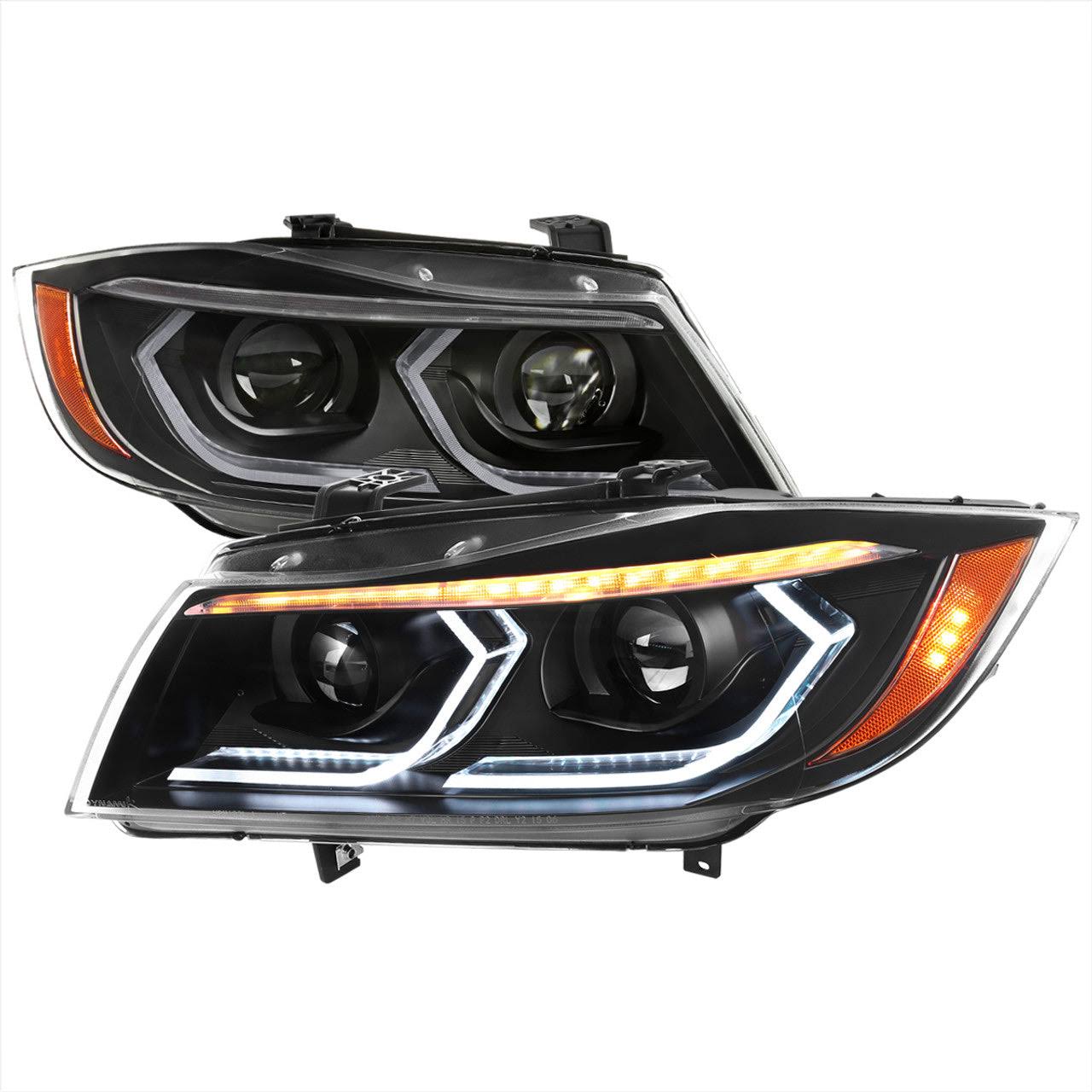 Spec-D 2lhp-E9005jm-G2-Rs Led Dual Projector Headlights Matte Black Housing/Clear Lens Bmw E90 3 Series Sedan 3d Iced 2006-IOQCEO6L_0D2KL