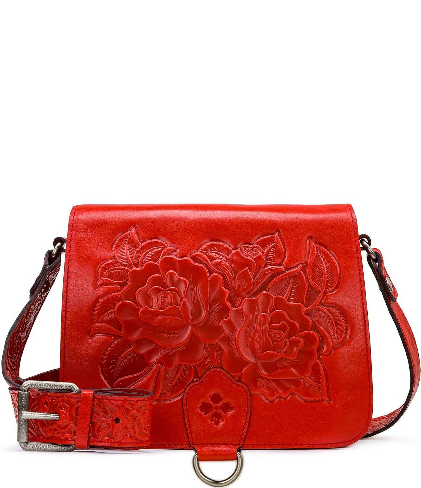 Patricia Nash Ilina Rose Tooled Leather Crossbody Bag - Safflower GZ81SOJC_3XBGG