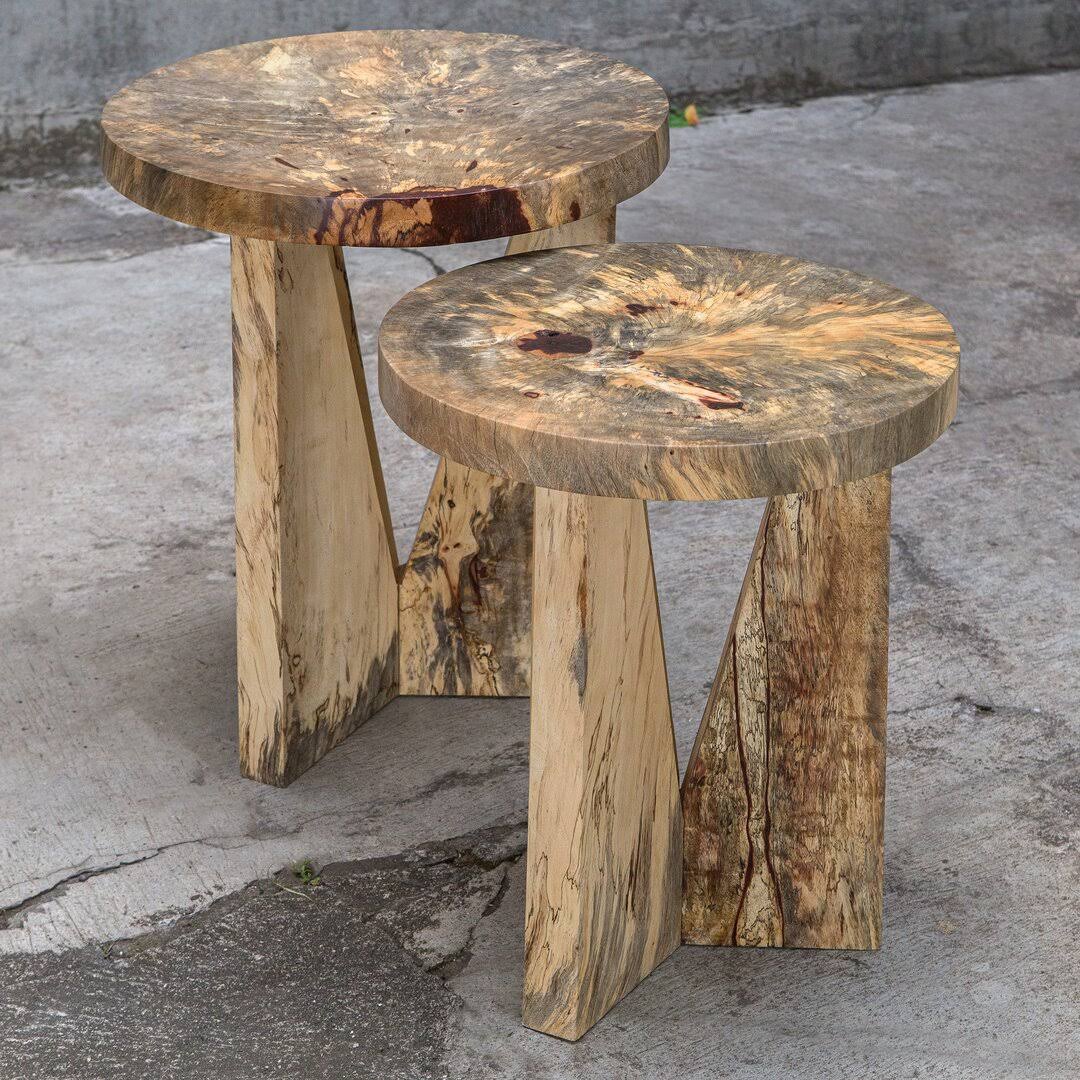 Leonora Solid Wood 3 Legs Nesting Tables Joss & Main Color: EZQH0BVU_G7ROX