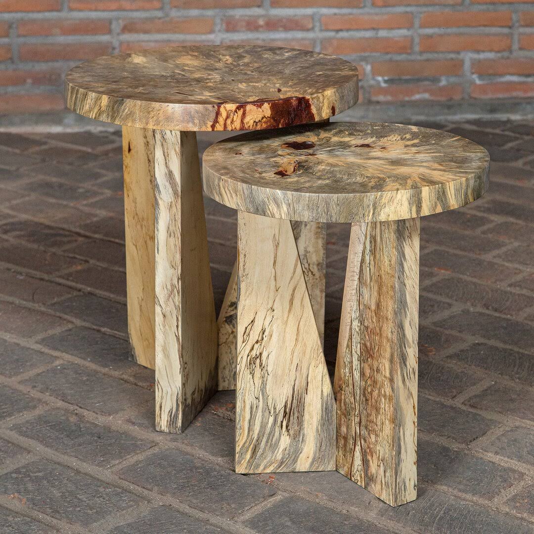 Leonora Solid Wood 3 Legs Nesting Tables Joss & Main Color: EZQH0BVU_G7ROX