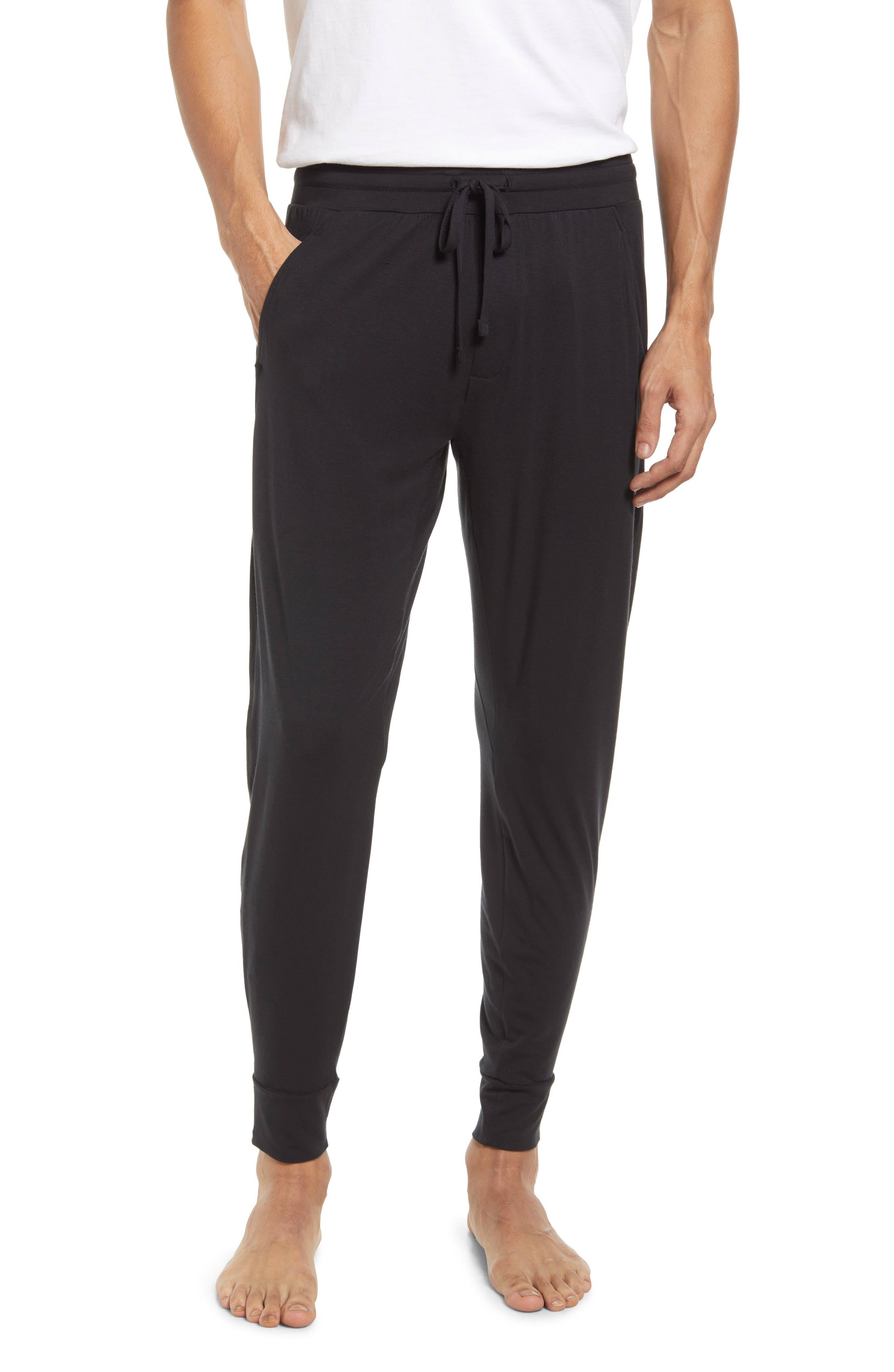 Tommy John Men's Lounge Jogger Pants - Black - Size THPWYUCS_5KNQ3