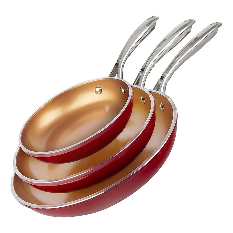Gotham Steel Diamond 3-Piece Frying Pan Set, Nonstick Cookware, Size: OFMQOOLV_FBBG6