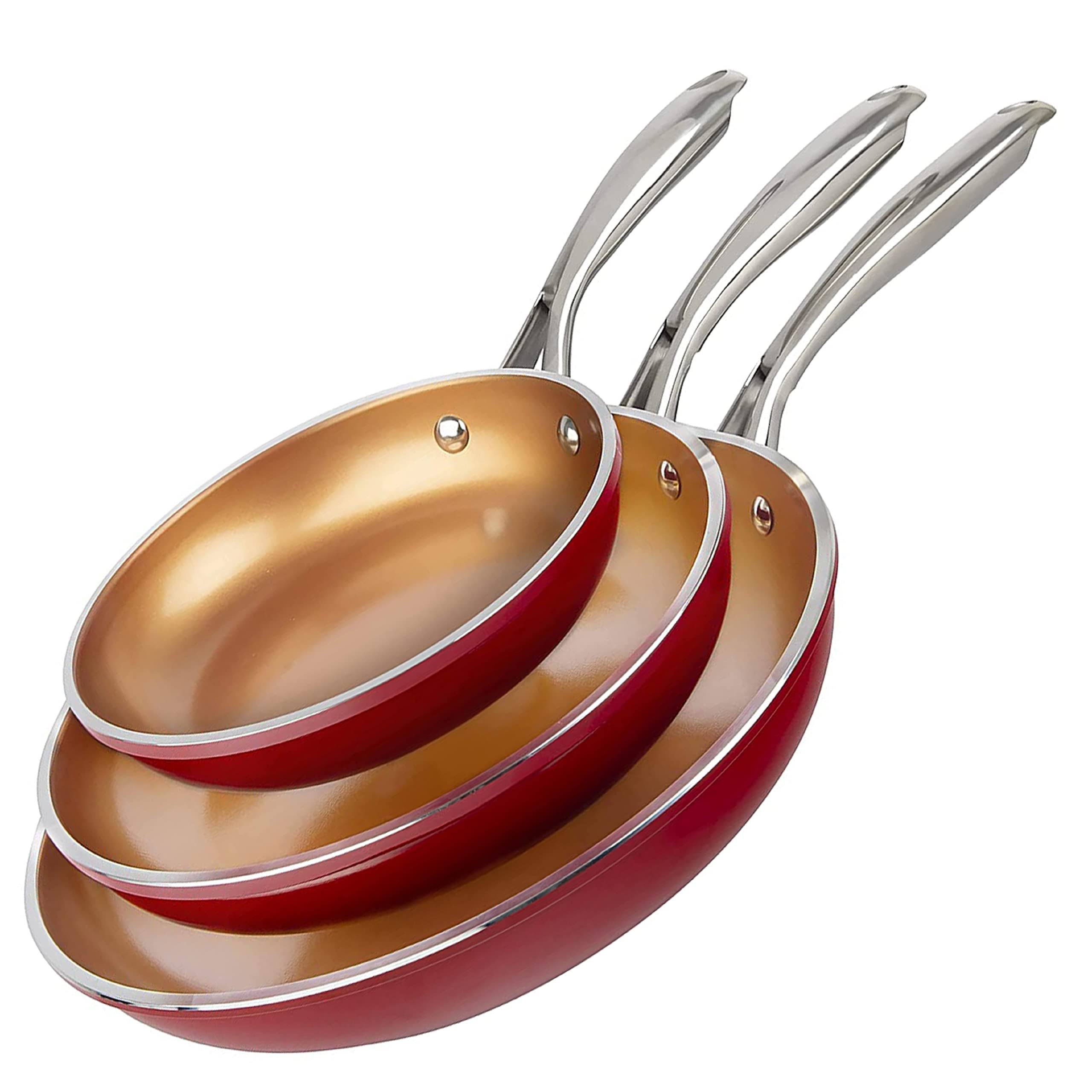 Gotham Steel Diamond 3-Piece Frying Pan Set, Nonstick Cookware, Size: OFMQOOLV_FBBG6