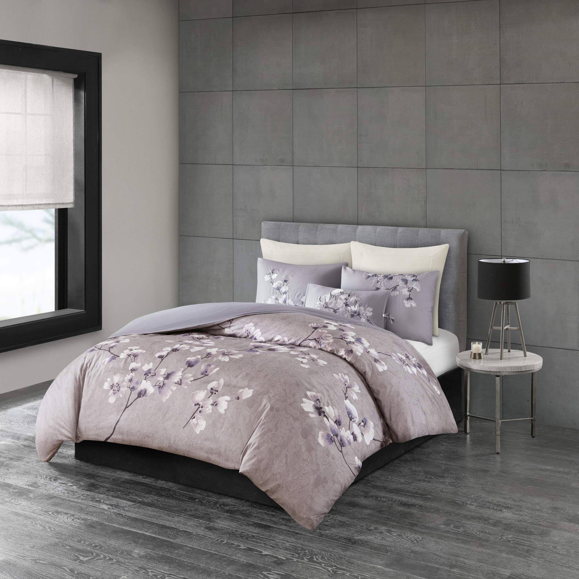 N Natori - Sakura Blossom 3 Piece Cotton Sateen Printed Duvet Cover Set - King - Y16KXZSI_EHL1Y