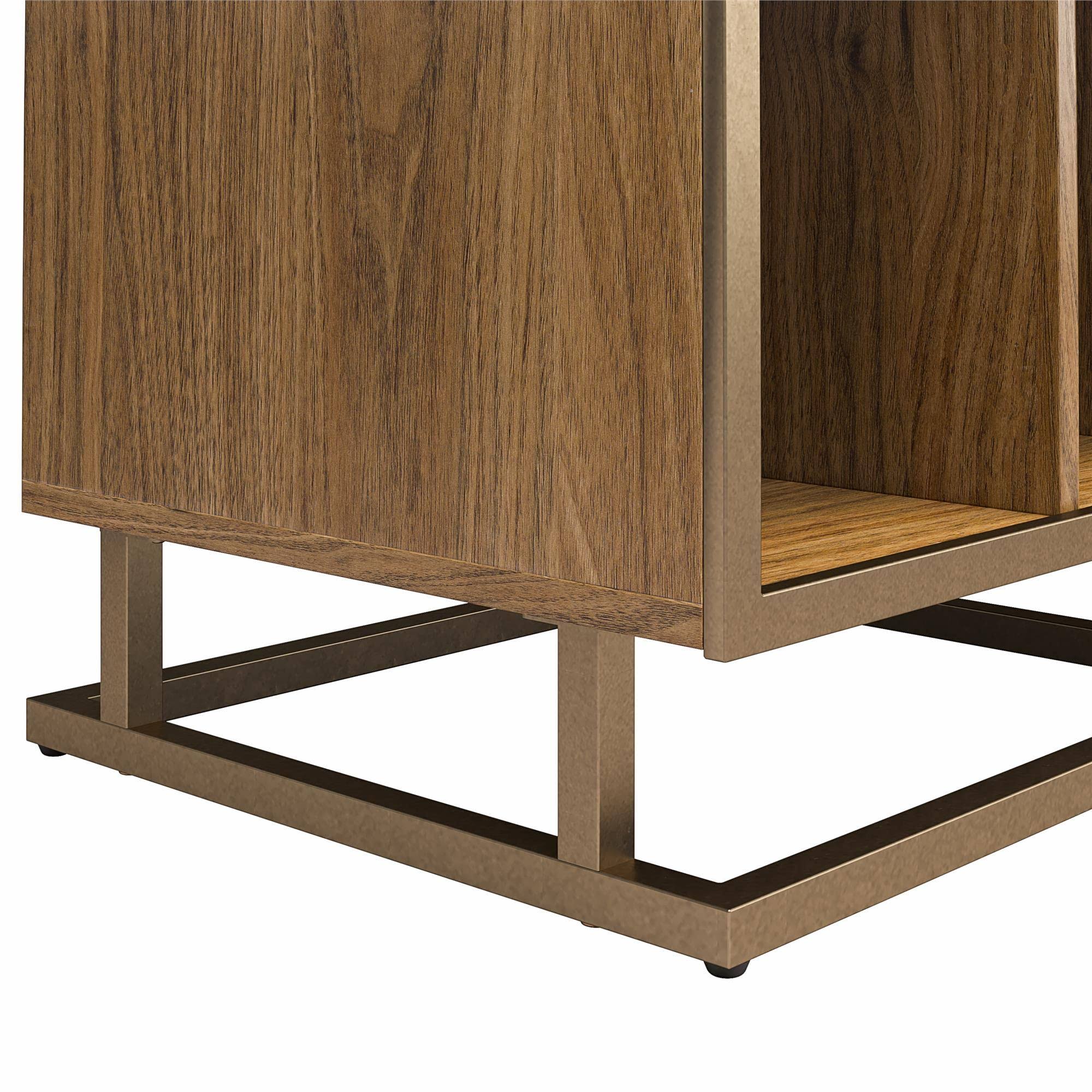 Novogratz Regal Double Wide Record Station, Walnut, D1UYIIA9_1G0HA