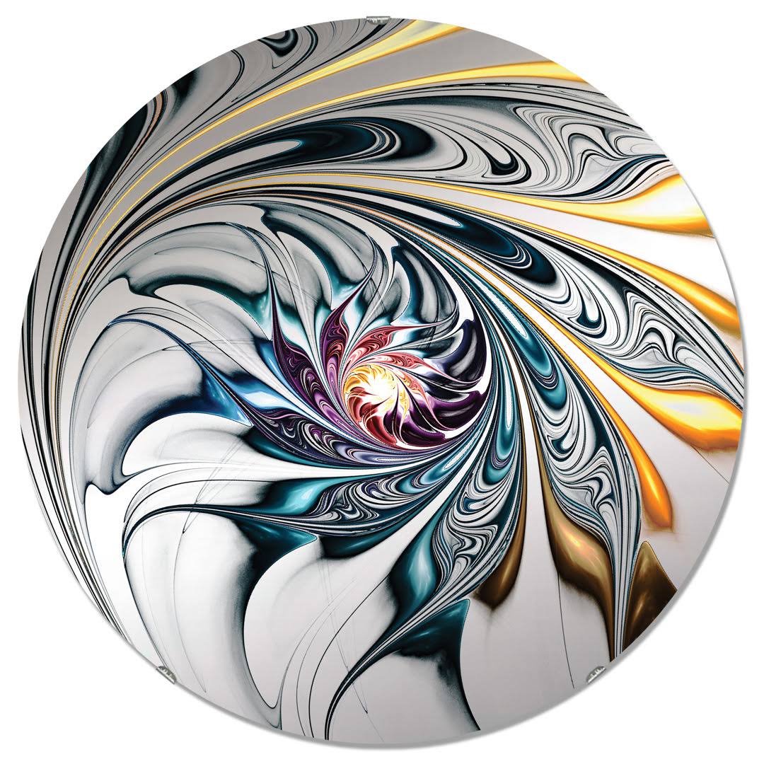 Stained Glass Floral Art Accent Wall Mirror East Urban Home Size: 23.6 H X 23.6 NUXJV32E_H7XXP