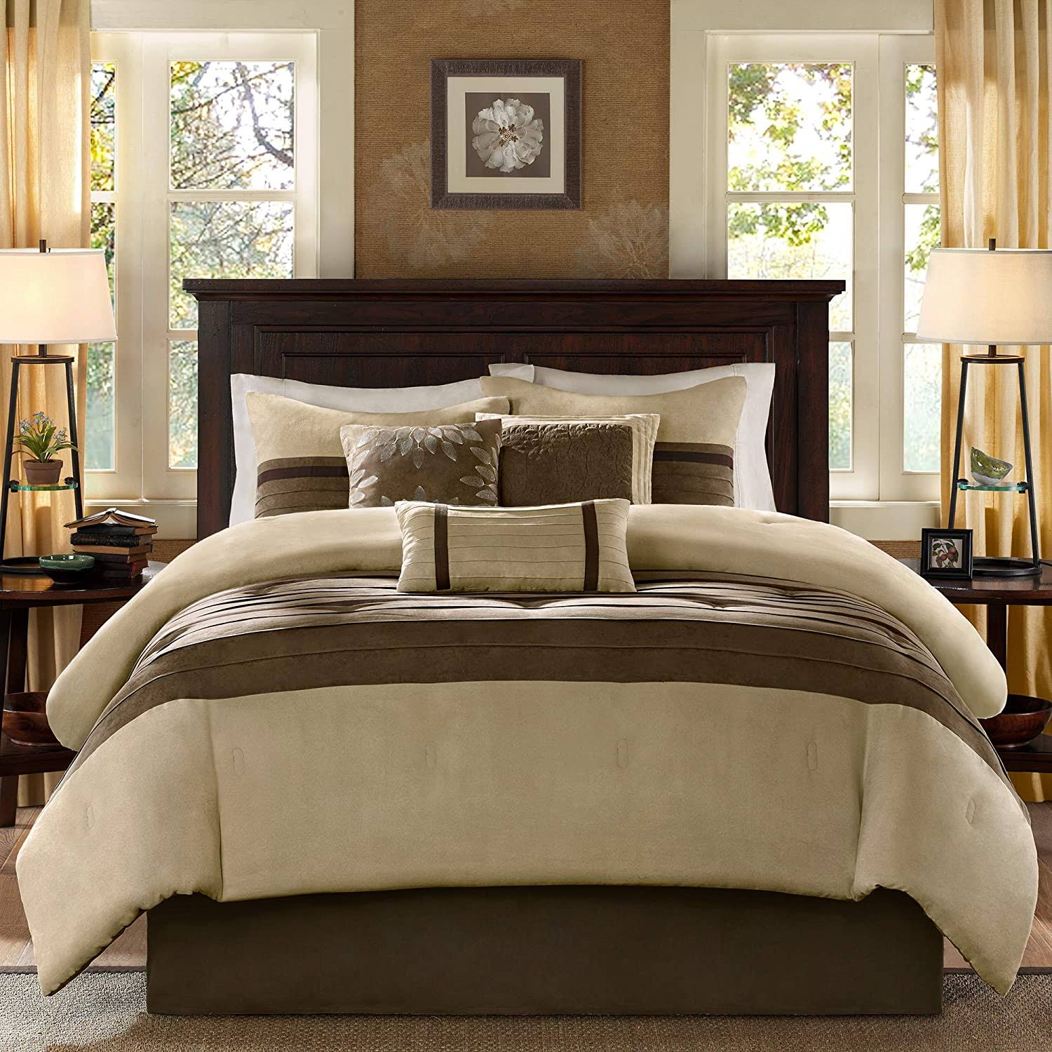 Madison Park Palmer 7-Piece Comforter Set, Natural, California JAUJDVBO_N7FX5