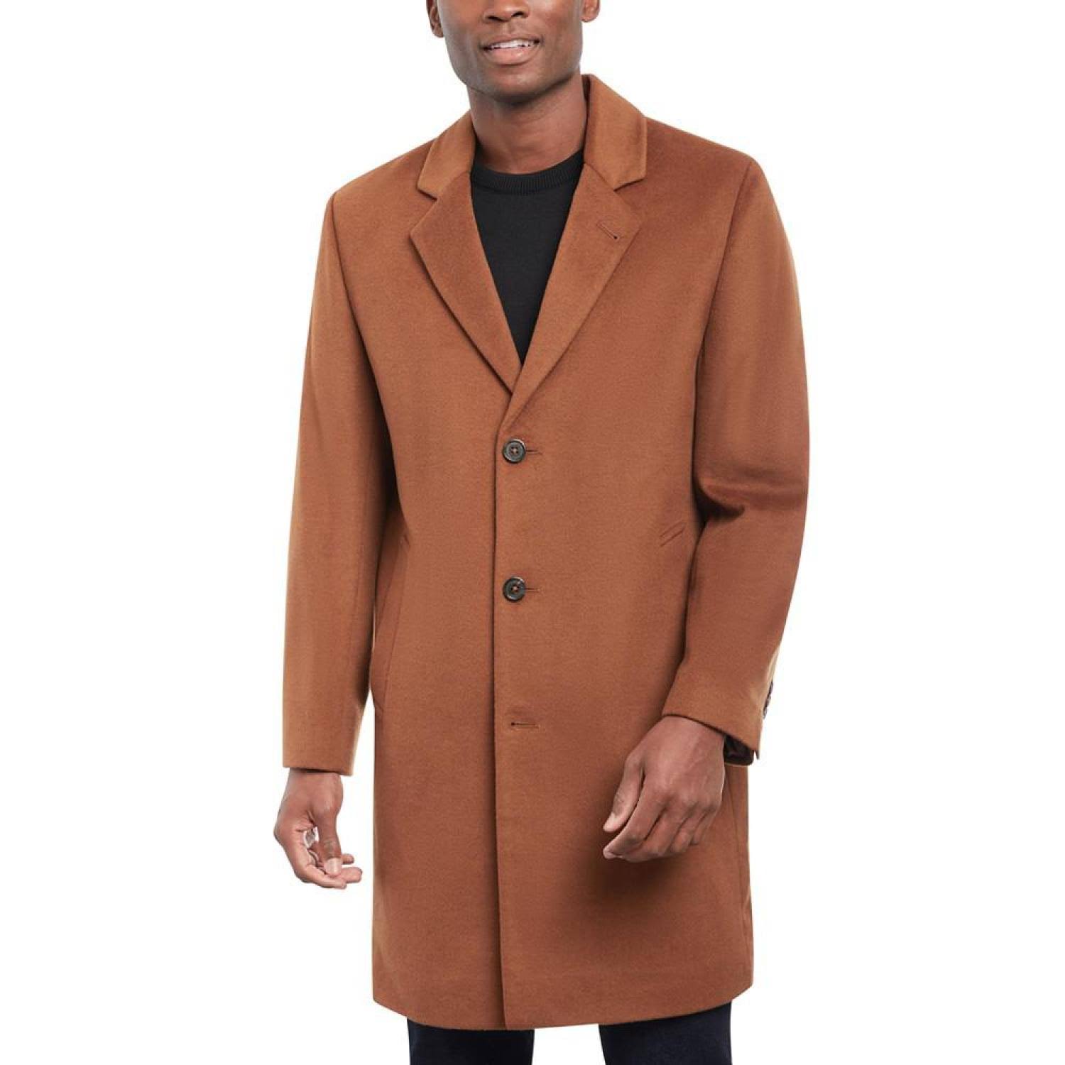 Michael Kors Men's Madison Wool Blend Modern-Fit Overcoat - Brown - Size SMD3QZBS_VBMPE