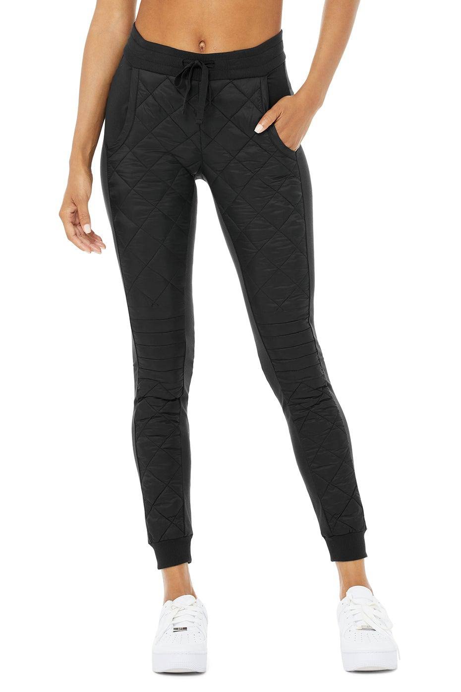 Alo Yoga High Waist Moto Puffer Pant Black/Ivory / LFDYODX2_VFCVM