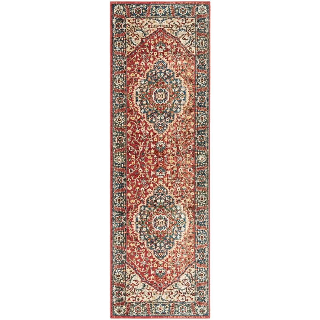 Lauren Ralph Lauren Chloe Traditional Medallion Rug Fringe - 2'2 X 6' Runner - Red/6OKPTRB3_HYCL2