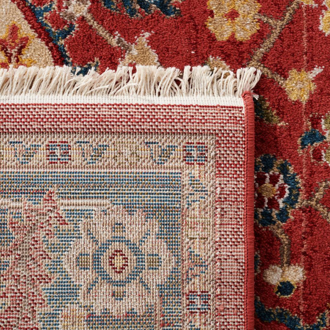 Lauren Ralph Lauren Chloe Traditional Medallion Rug Fringe - 2'2 X 6' Runner - Red/6OKPTRB3_HYCL2