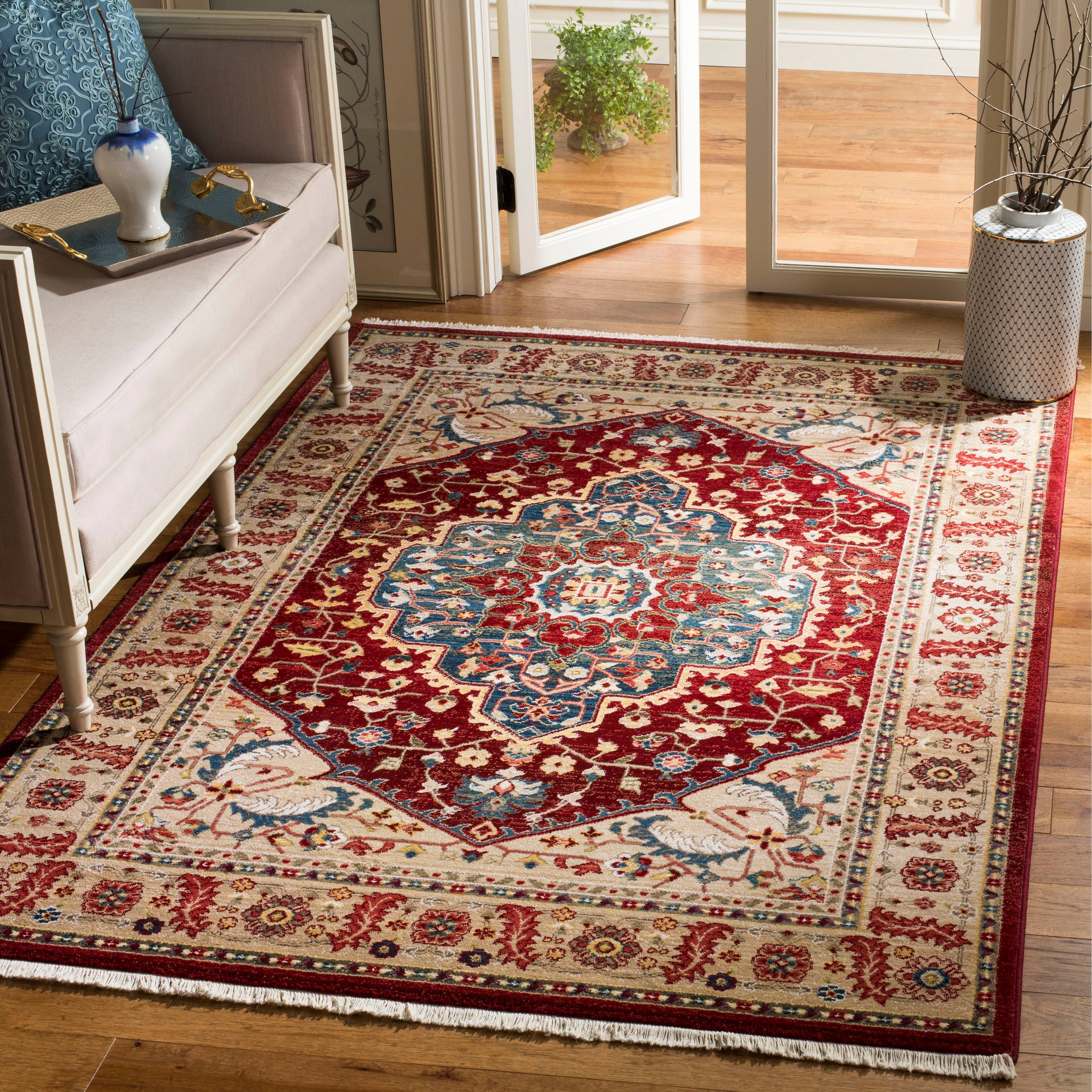 Lauren Ralph Lauren Chloe Traditional Medallion Rug Fringe - 2'2 X 6' Runner - Red/6OKPTRB3_HYCL2