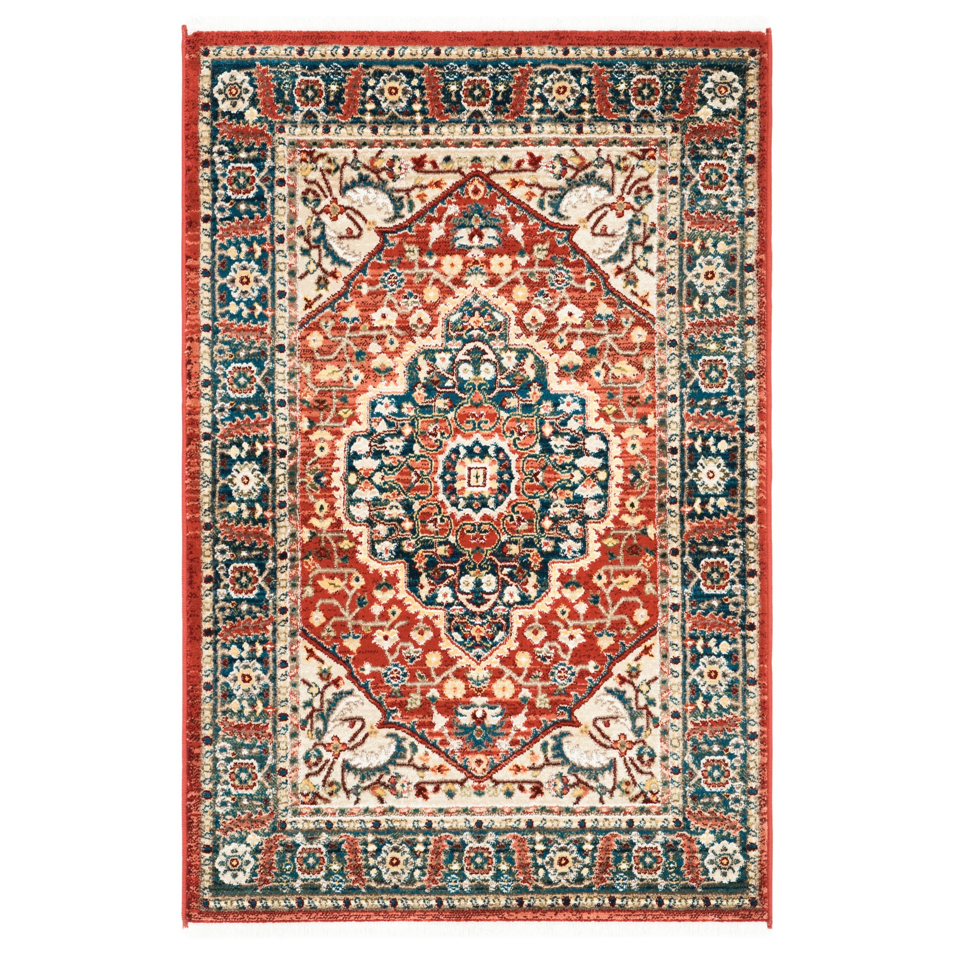 Lauren Ralph Lauren Chloe Traditional Medallion Rug Fringe - 2'2 X 6' Runner - Red/6OKPTRB3_HYCL2