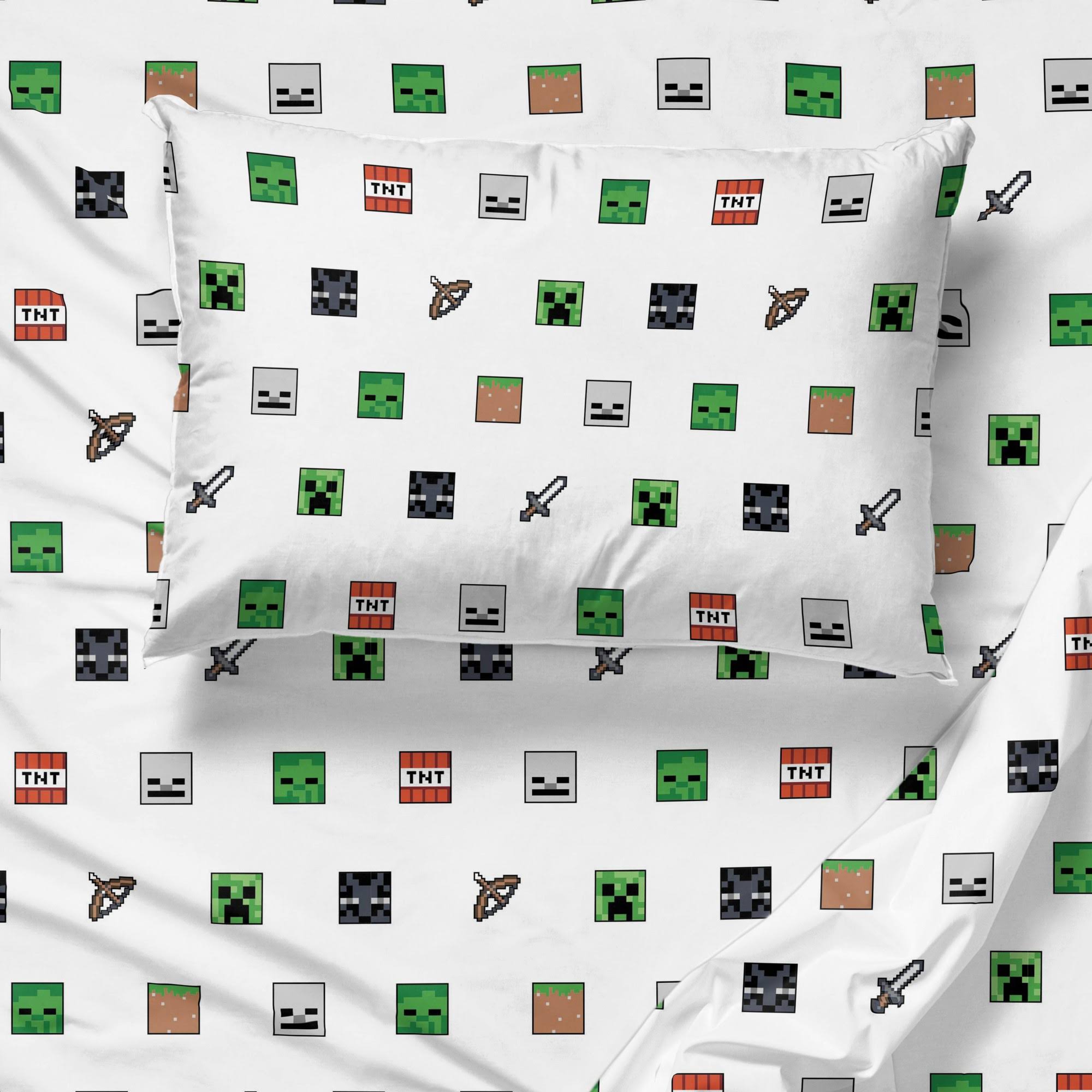 Saturday Park Minecraft Emblematic 100% Organic Cotton Full Sheet HMDD0QIR_YFRR6