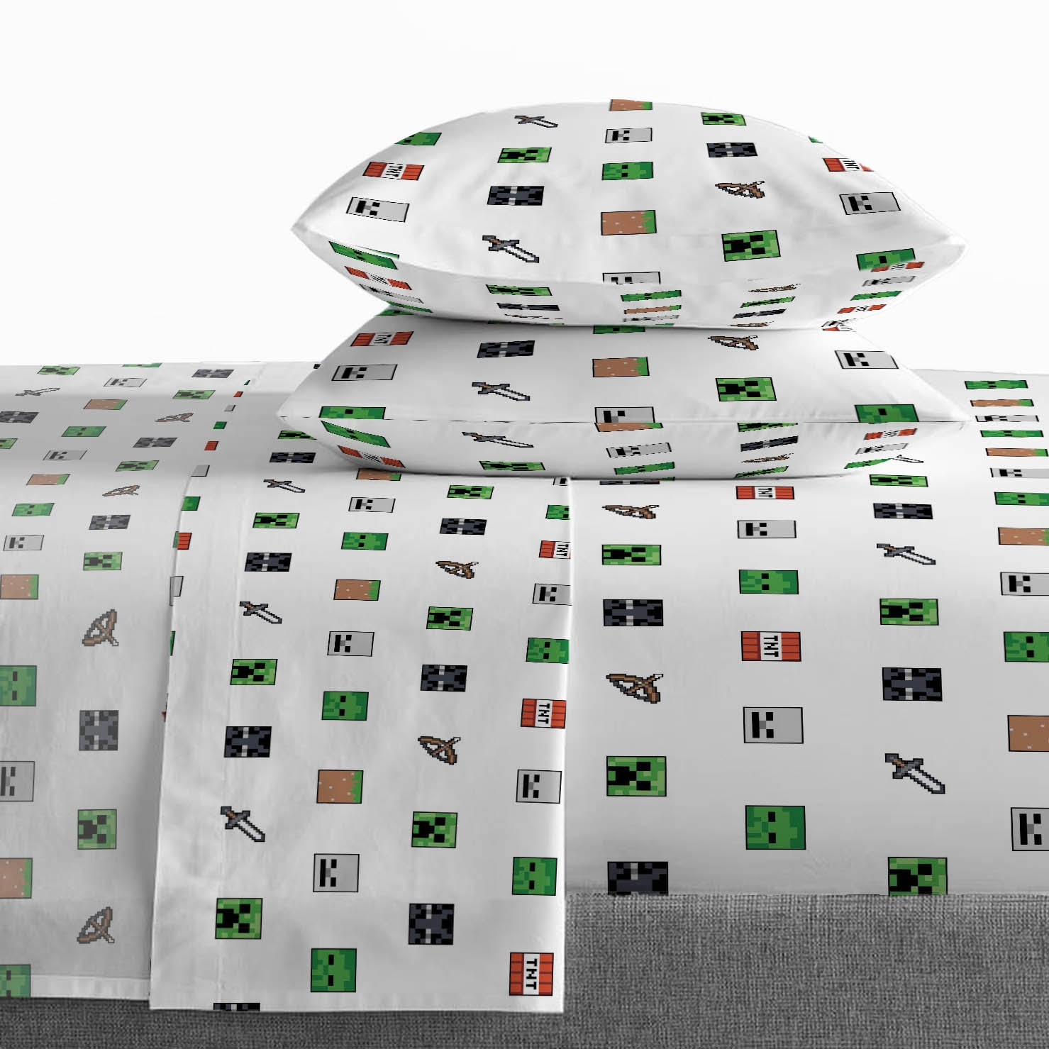 Saturday Park Minecraft Emblematic 100% Organic Cotton Full Sheet HMDD0QIR_YFRR6