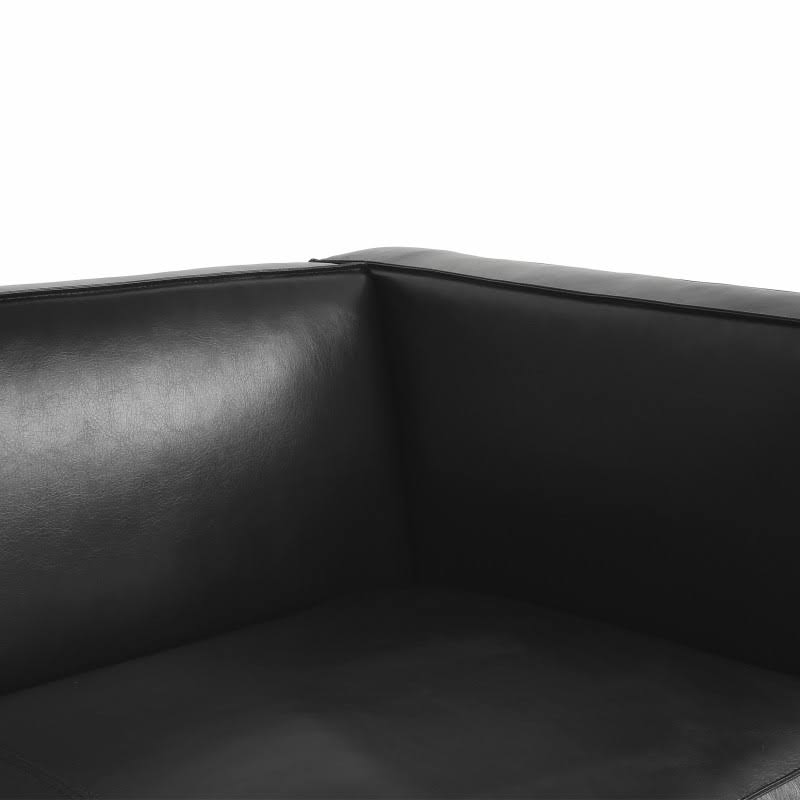 Noble House Denison Faux Leather 3 Seater Sofa, Midnight Black And Dark CY6TETWR_EBIAM