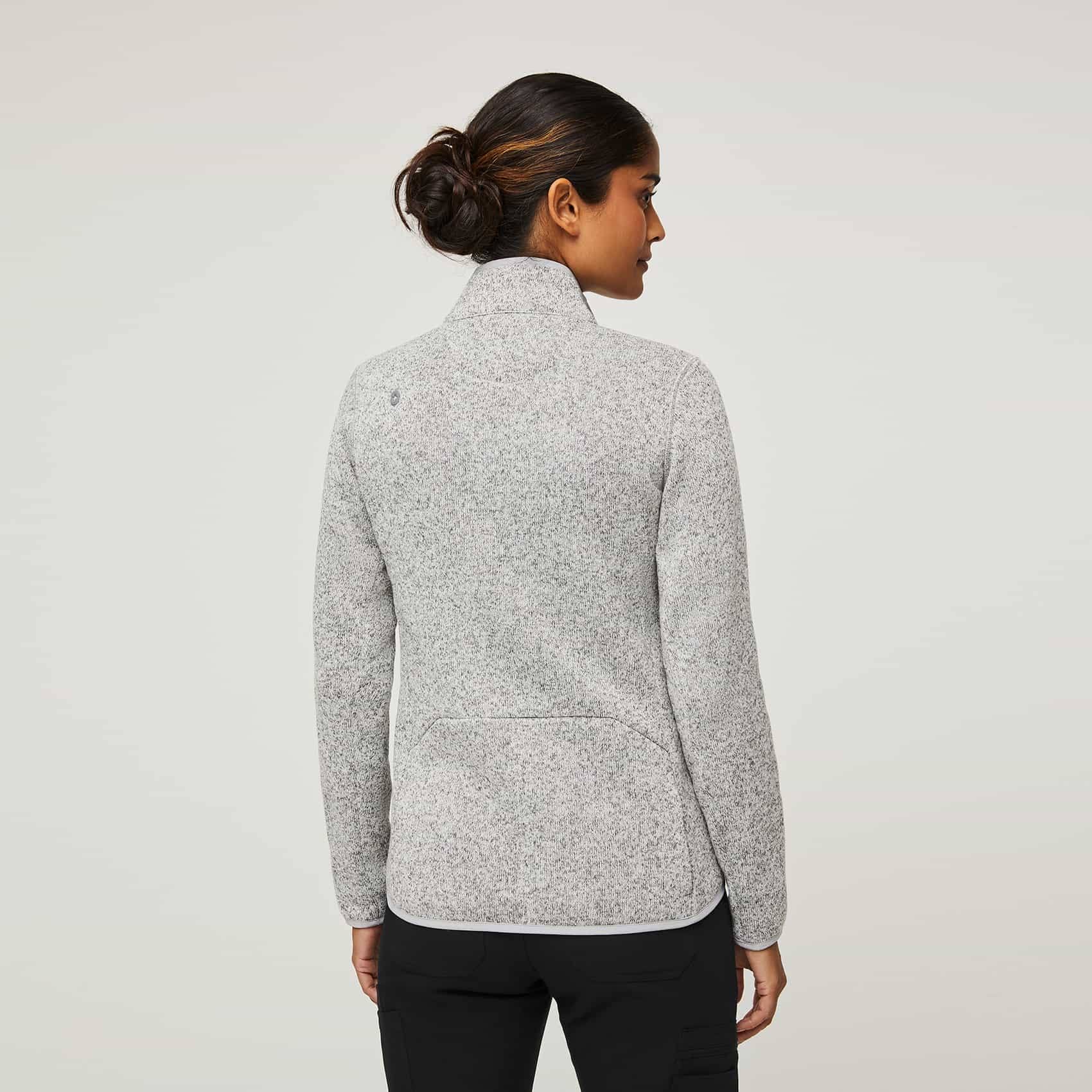 Figs On-Shift Sweater Knit Jacket - Heather Light Grey (L) J4F3NATD_NGD7W