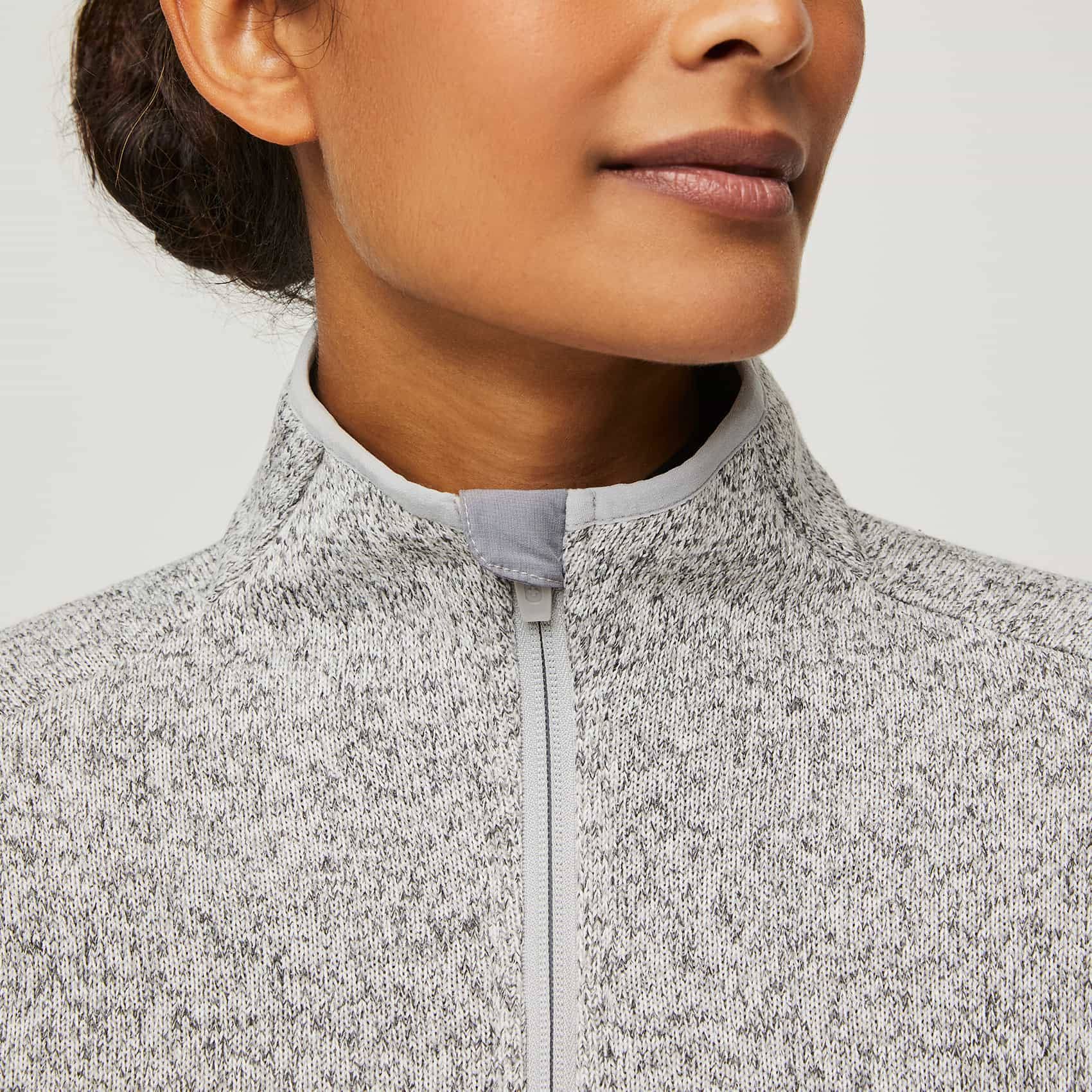 Figs On-Shift Sweater Knit Jacket - Heather Light Grey (L) J4F3NATD_NGD7W