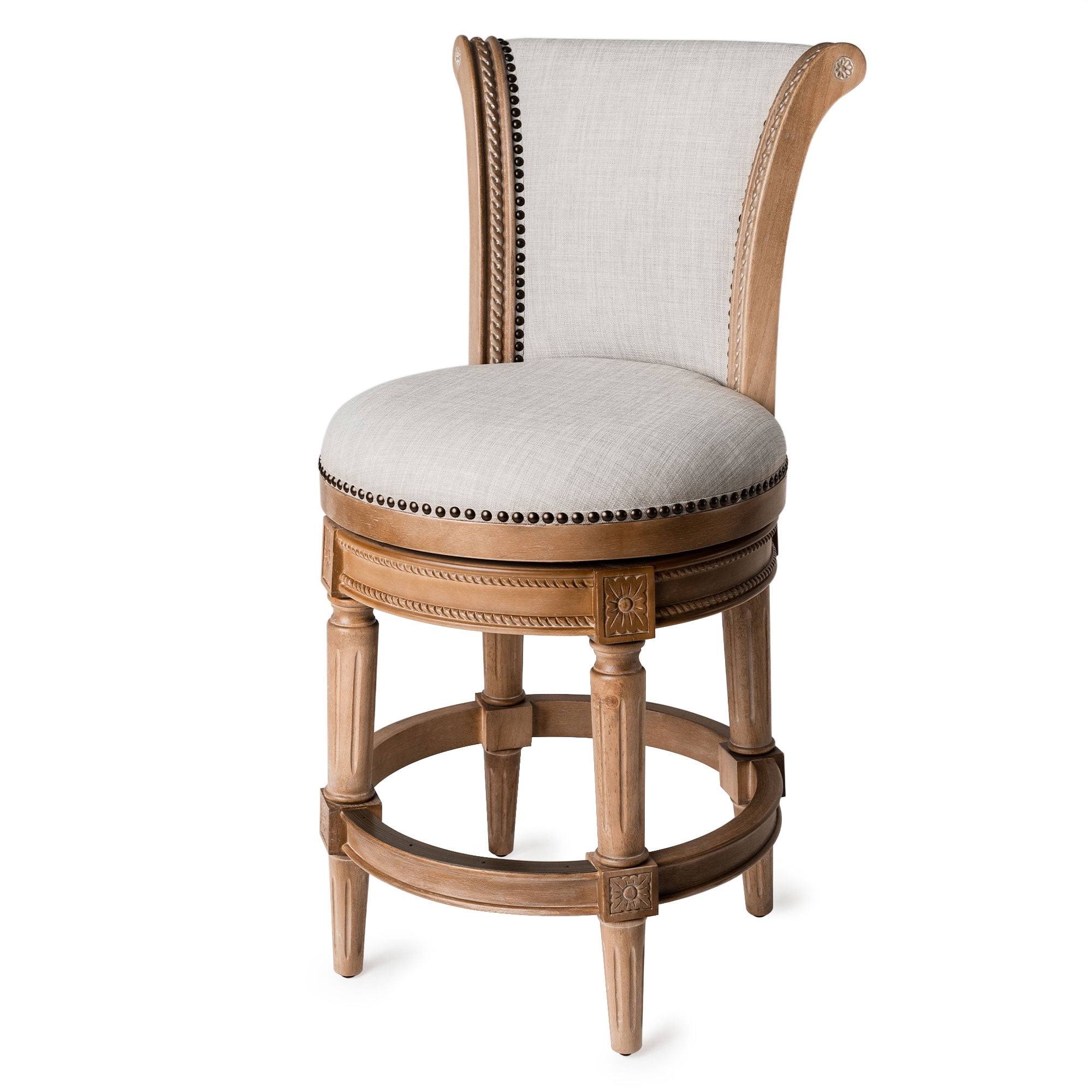 Maven Lane Pullman Wooden Swivel Kitchen Counter Stool, Weathered Oak WB68WXA7_ABJHP