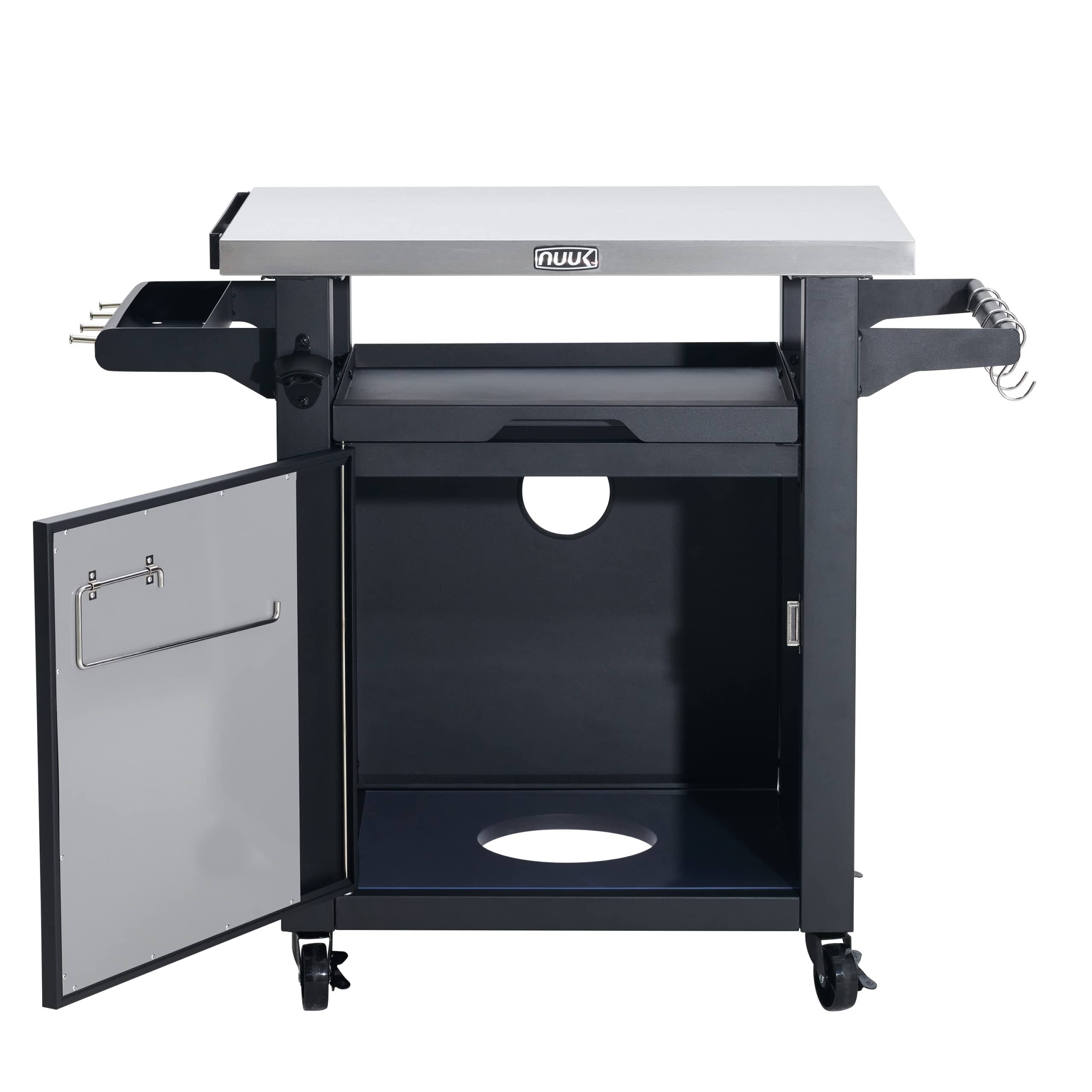 Nuuk Deluxe Outdoor Rolling Prep Station, 20 X 30 Stainless Steel Kitchen Storage Island With Enclosed Cabinet And Storage JSQJNZ95_OVXST