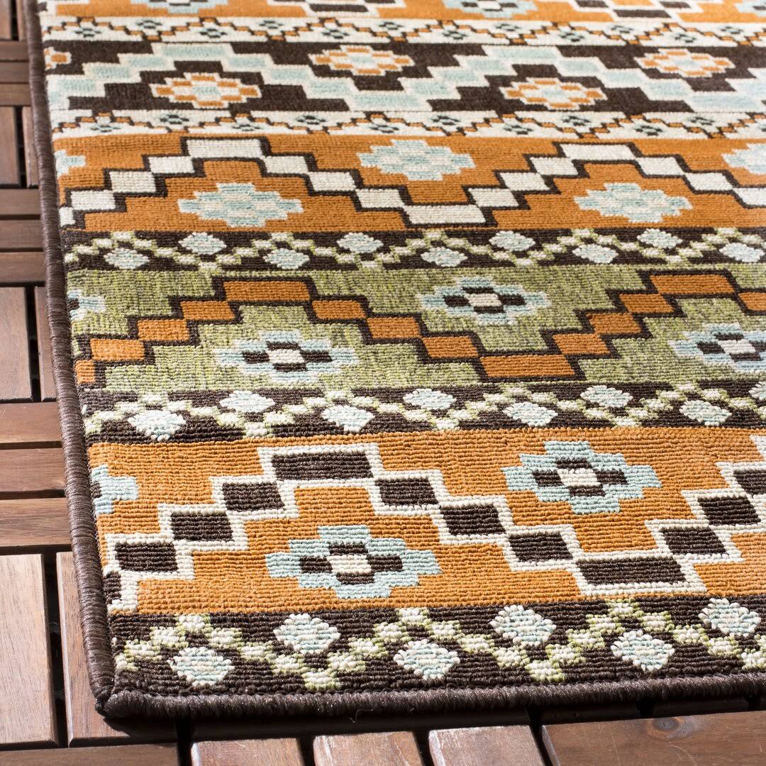 Bungalow Rose Zahr Orange/Brown Indoor/Outdoor Area Rug, Size: Rectangle 6'7 Inch X 9'6 NV1KYF9E_VHN6I