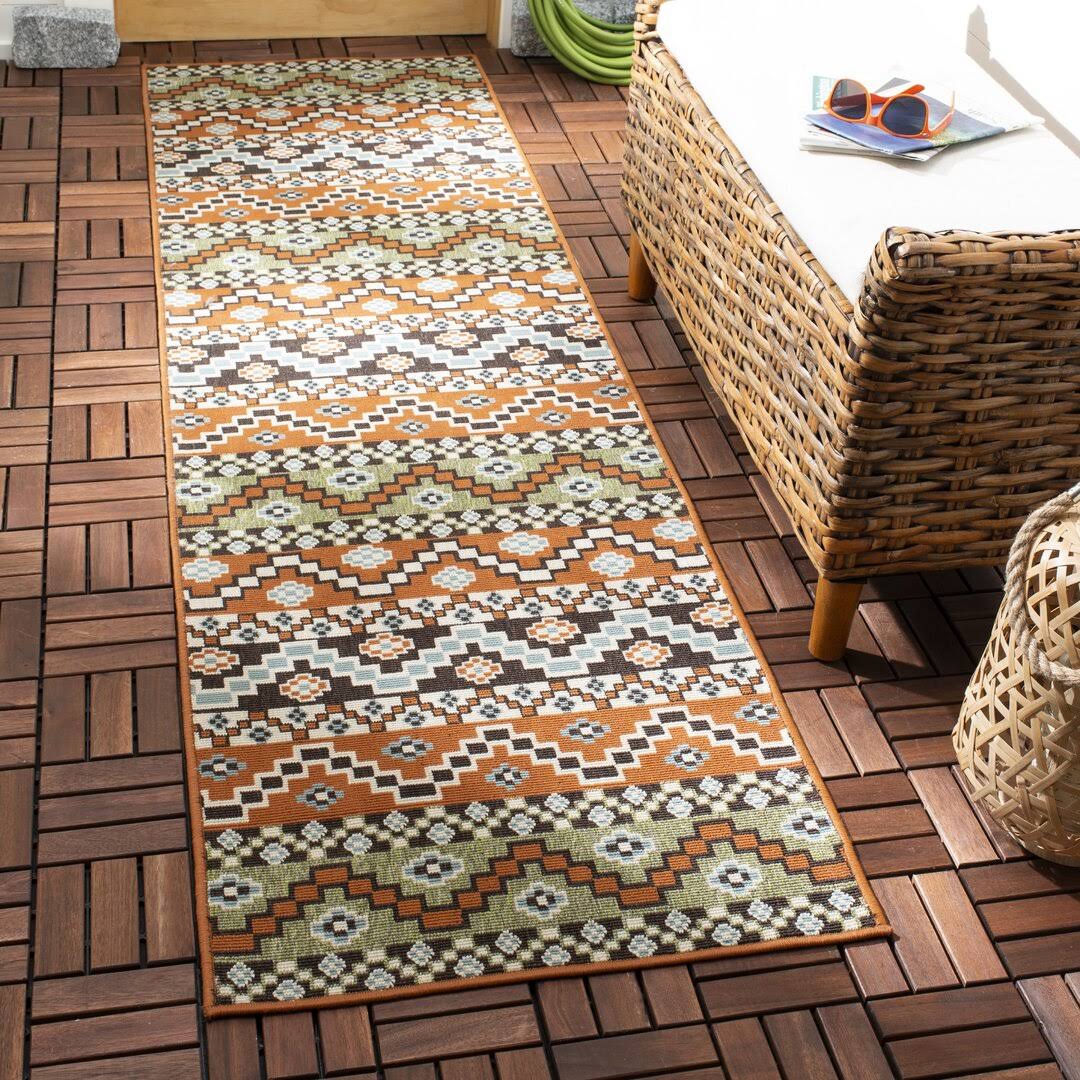 Bungalow Rose Zahr Orange/Brown Indoor/Outdoor Area Rug, Size: Rectangle 6'7 Inch X 9'6 NV1KYF9E_VHN6I