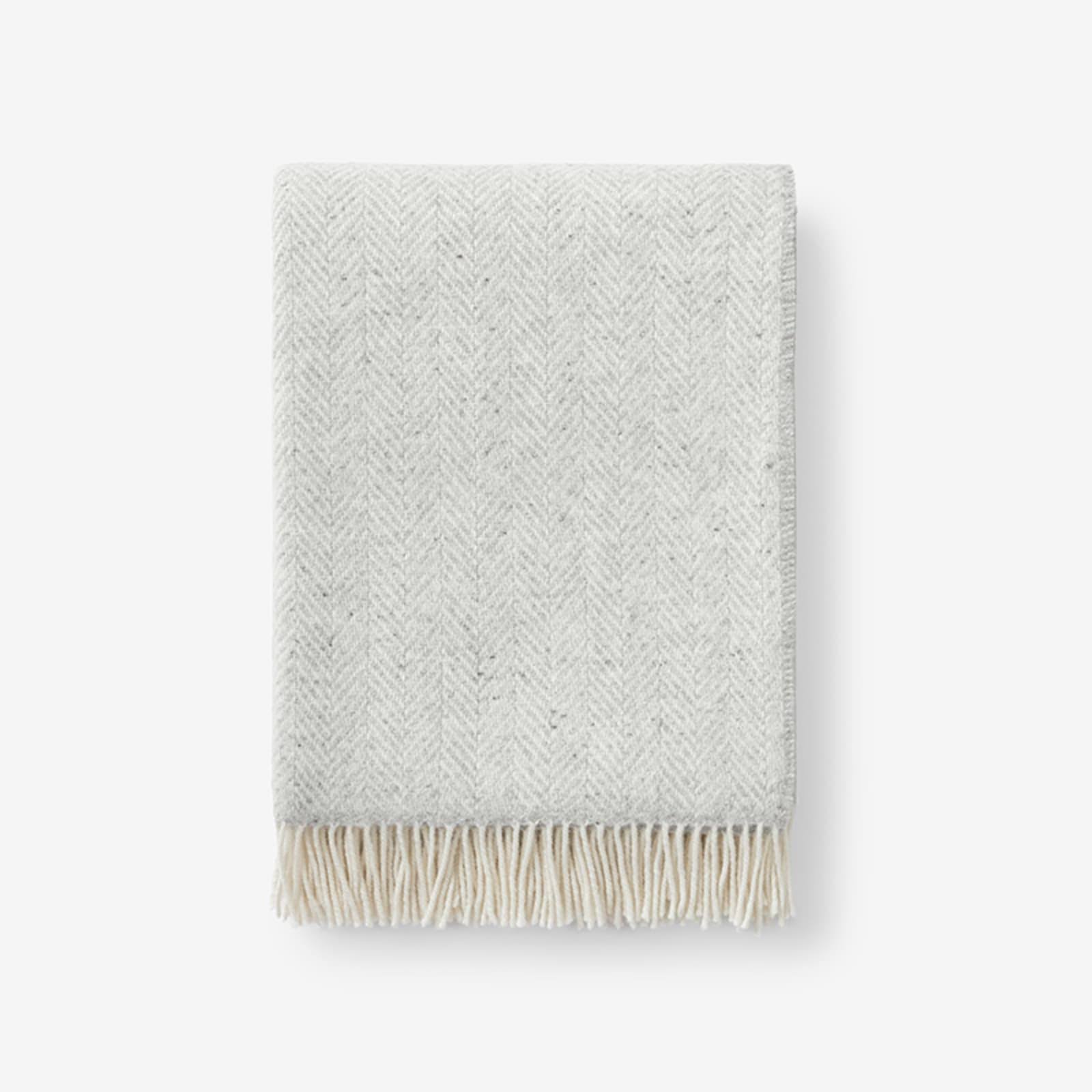 The Company Store Herringbone Light Gray Throw 60RJPOLI_Q8KLC