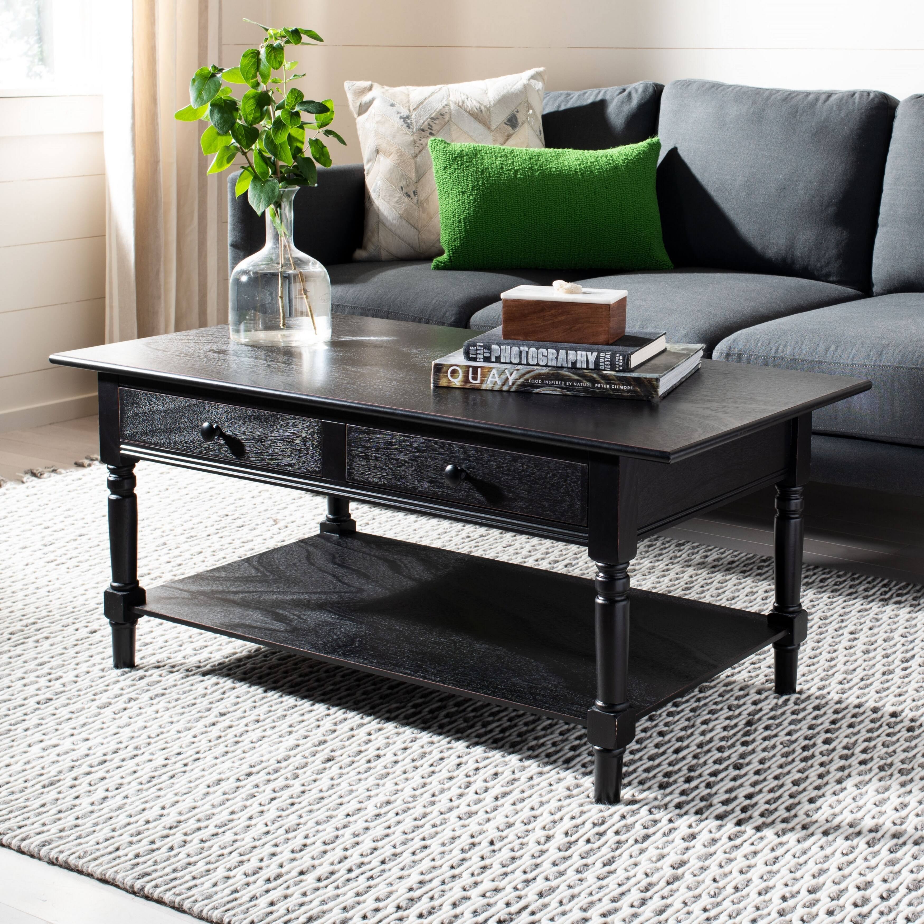 Safavieh Boris 2 Drawer Coffee Table - Distressed XTW42KA0_FTZCK