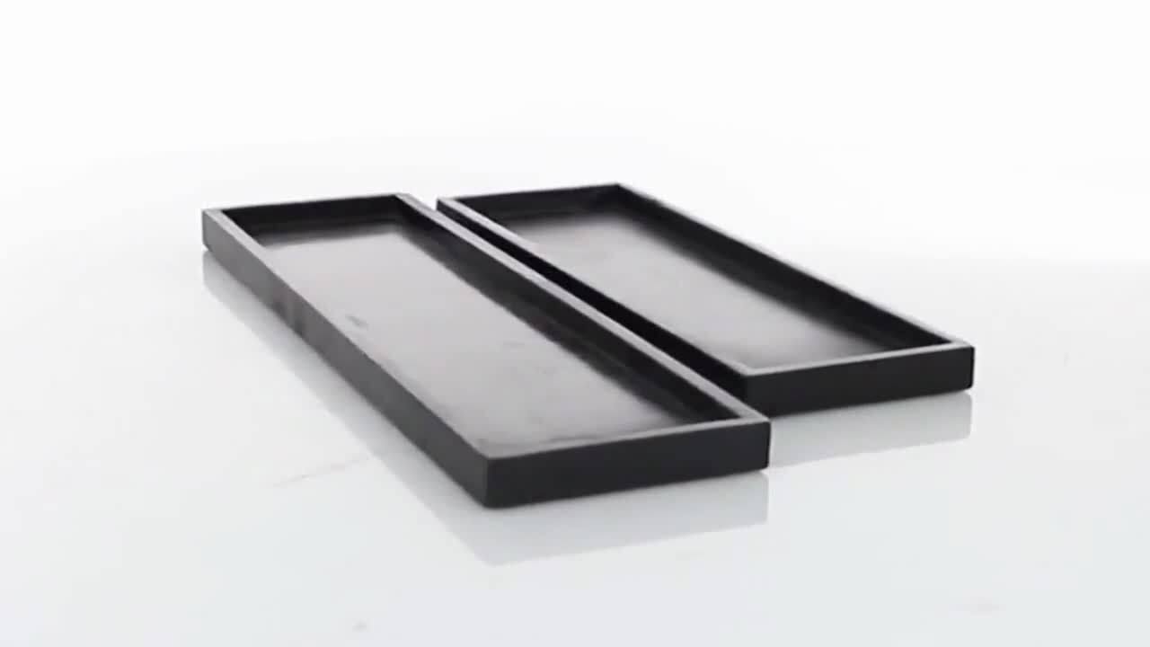 Cosmoliving By Cosmopolitan Green Marble Decorative Tray With Raised Border (Set Of 2) RHT3BXFQ_WA99E