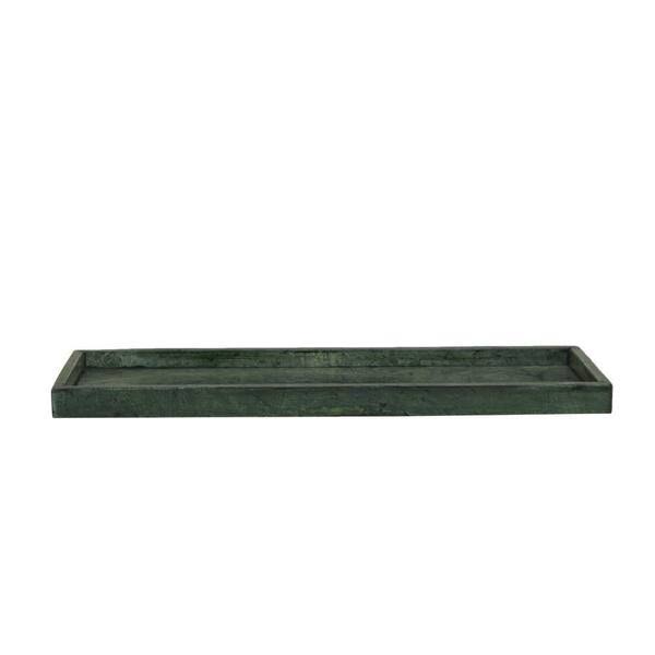 Cosmoliving By Cosmopolitan Green Marble Decorative Tray With Raised Border (Set Of 2) RHT3BXFQ_WA99E