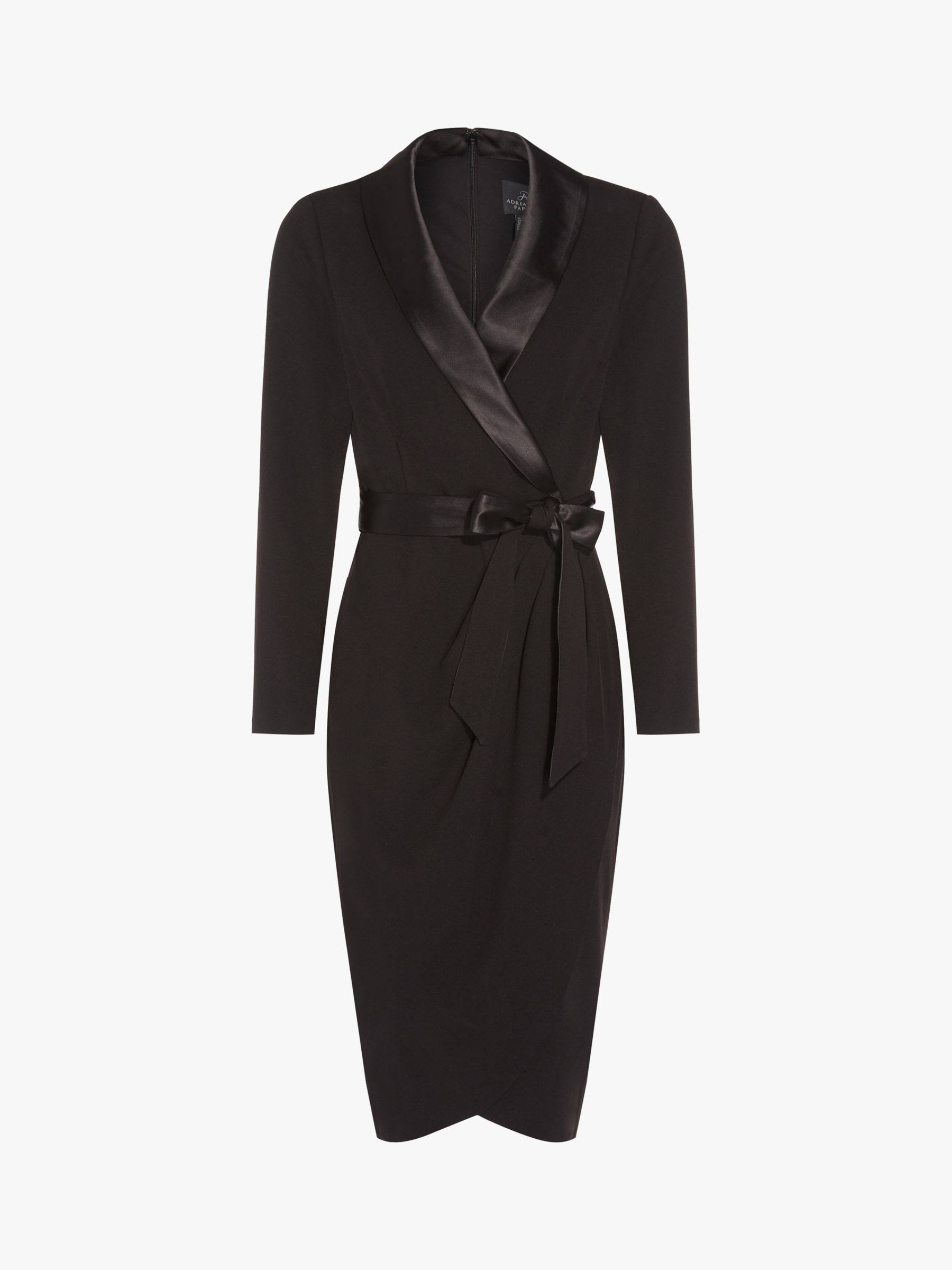 Adrianna Papell Knit Crepe Tuxedo Sheath Dress, Black, Size: QATGQMNB_9KW27