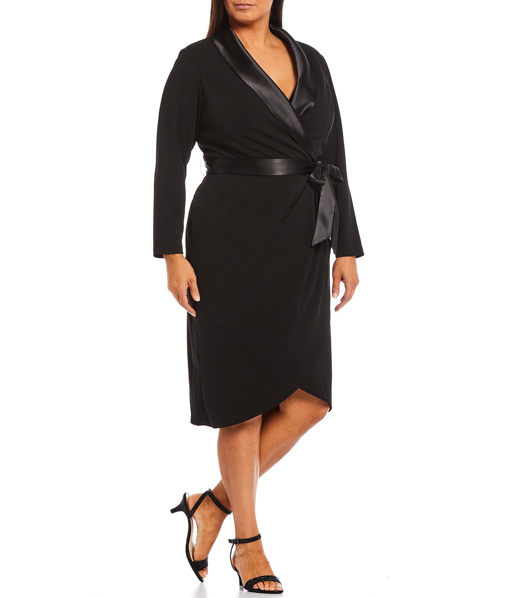 Adrianna Papell Knit Crepe Tuxedo Sheath Dress, Black, Size: QATGQMNB_9KW27