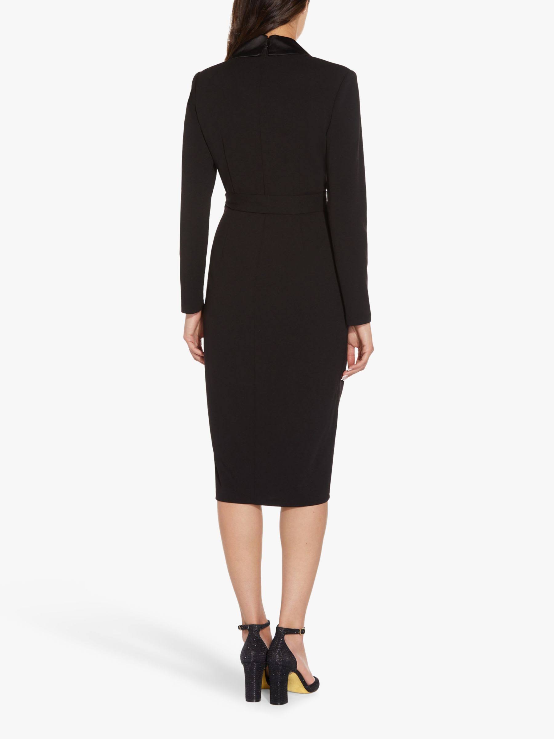 Adrianna Papell Knit Crepe Tuxedo Sheath Dress, Black, Size: QATGQMNB_9KW27