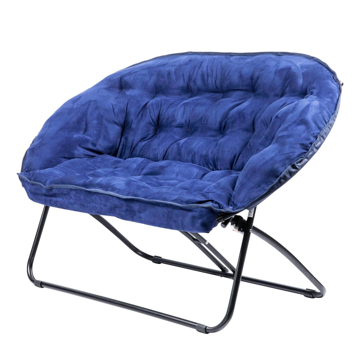 Zenithen Steel Double Dish Folding Chair With High Gloss Black Frame, GEWRZQEF_NGAZQ