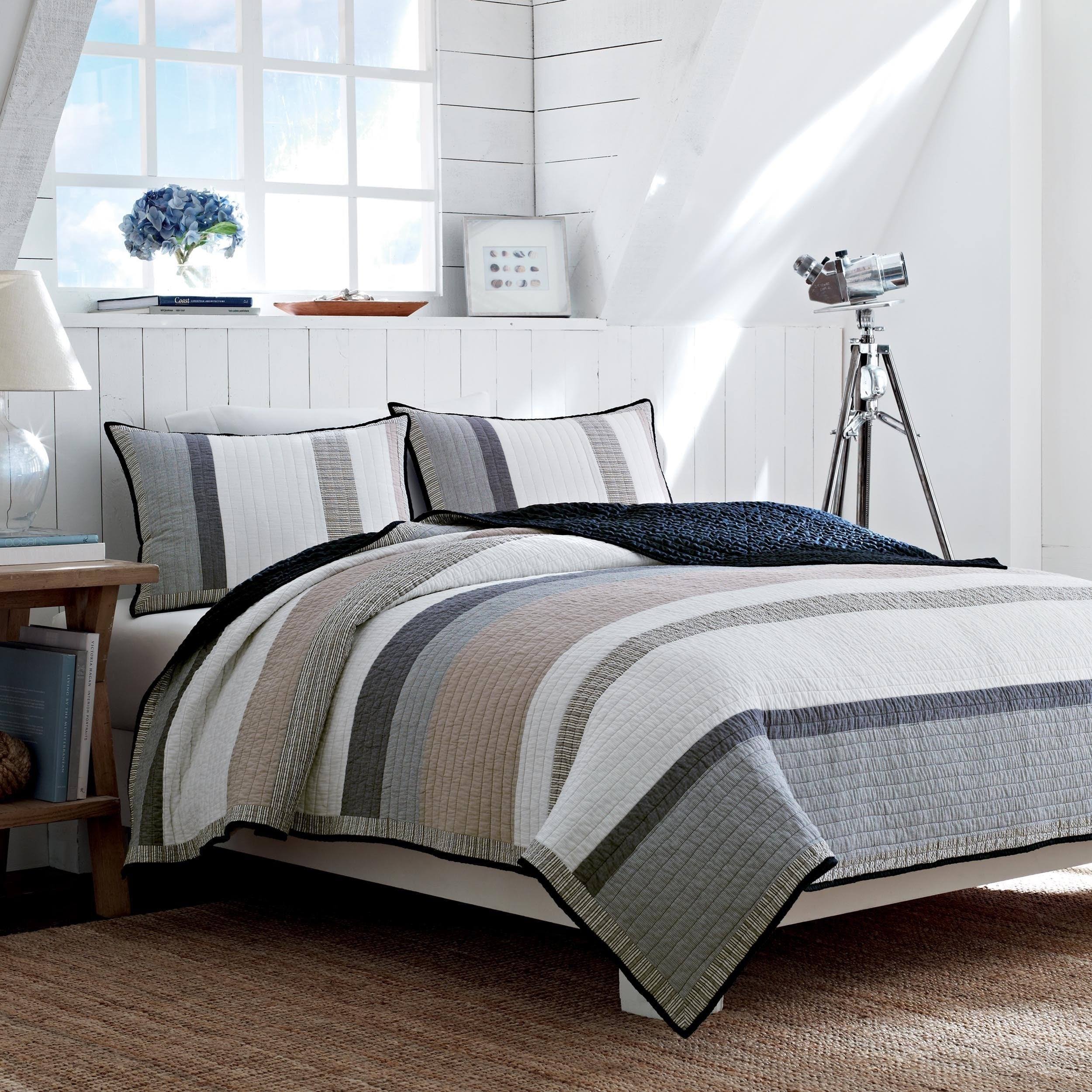Nautica Tideway Cotton Reversible Quilt And Sham Seperates (Twin) MR0EJH9I_ODKFF