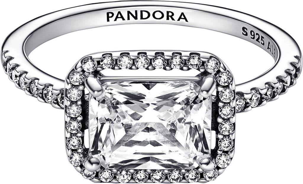Pandora Rectangular Sparkling Halo Ring Sterling Silver / 7.J9MFF6SH_QX4GB
