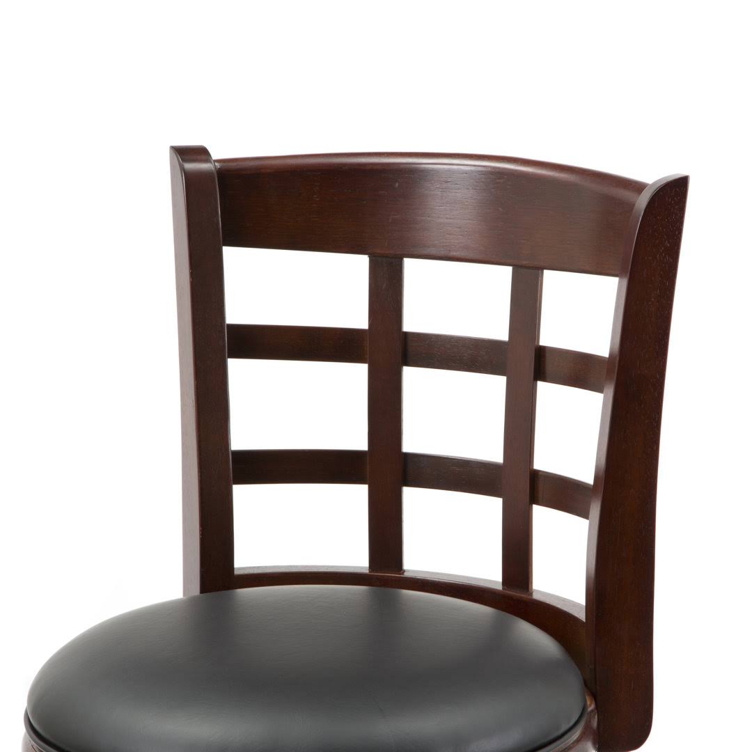 Farmington Swivel Bar & Counter Stool Darby Home Co Color: Cherry, Seat Color: Gray, Seat Height: Bar Stool (29 Seat Height) F4TWTVKD_GOAXV