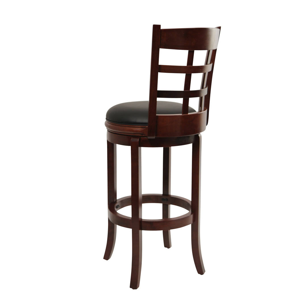 Farmington Swivel Bar & Counter Stool Darby Home Co Color: Cherry, Seat Color: Gray, Seat Height: Bar Stool (29 Seat Height) F4TWTVKD_GOAXV