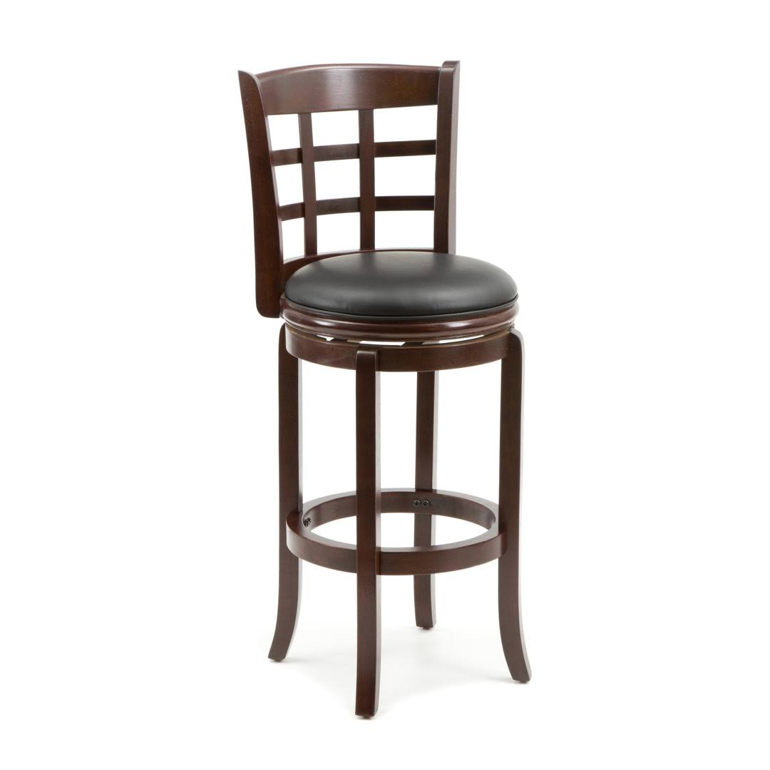 Farmington Swivel Bar & Counter Stool Darby Home Co Color: Cherry, Seat Color: Gray, Seat Height: Bar Stool (29 Seat Height) F4TWTVKD_GOAXV